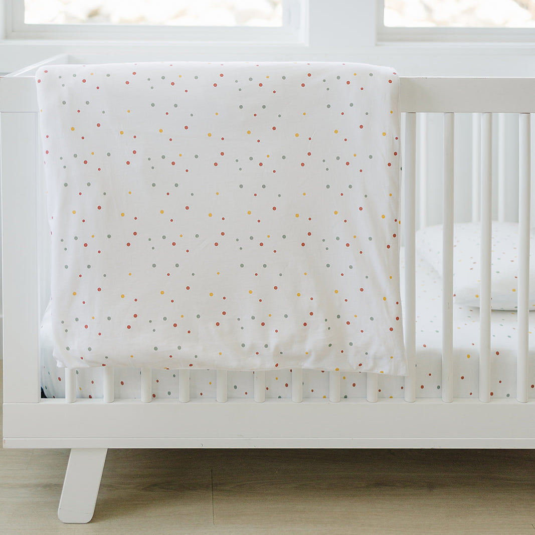 Ecolino® 100% Organic Cotton Duvet Cover for Crib & Toddler - Soft Dots Design | Perfect for Nursery, Daycare & Baby Bedroom Decor
