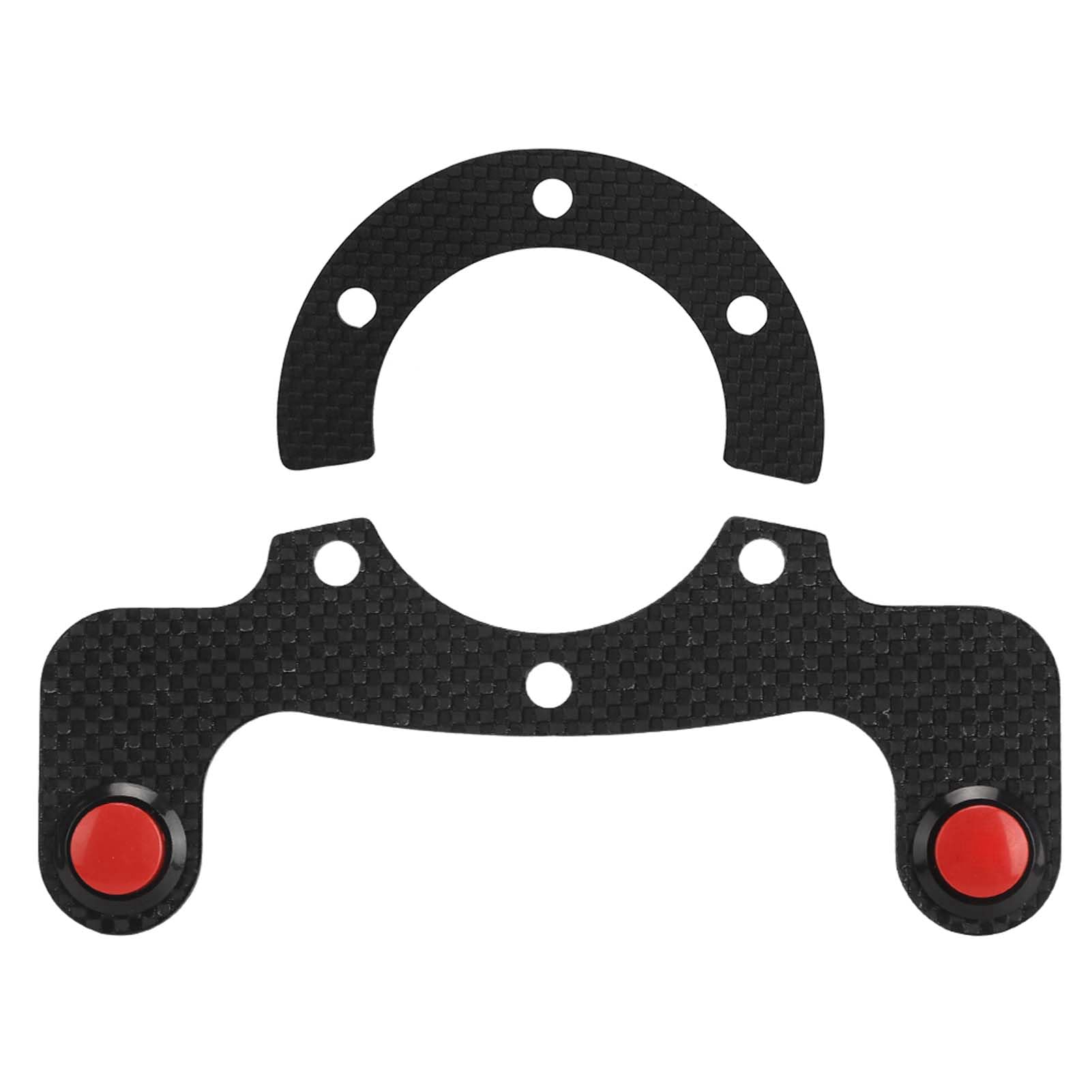 Acouto Carbon Fiber Steering Wheel Horn Button Kit - Dual Buttons for 6 Bolt Racing Wheels (MOMO, OMP, Nardi, Sparco Compatible) - Perfect for Track Racing & Drifting
