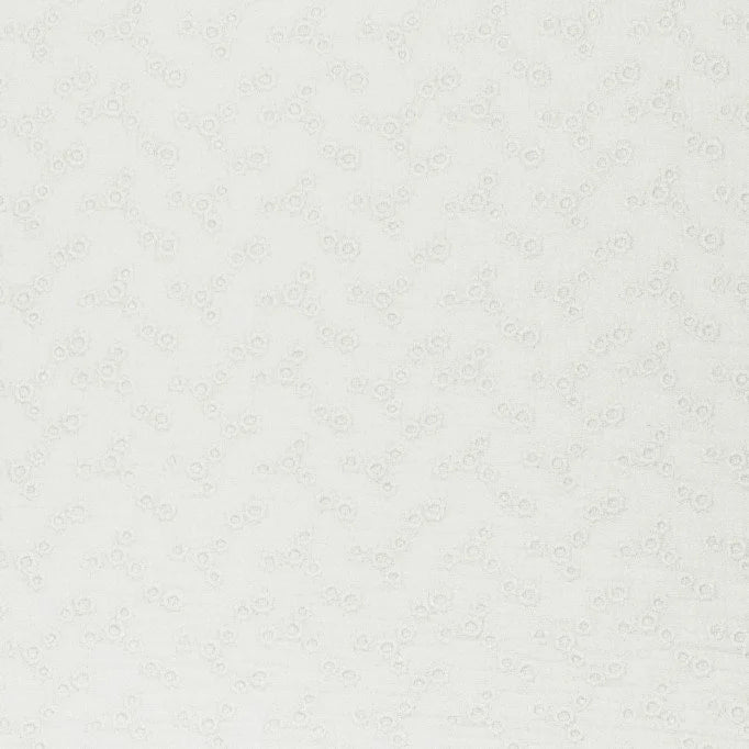 Embroidered Flowers Double Gauze Fabric - Soft Breathable Material for DIY Sewing, Quilting, and Clothing - Perfect for Dresses, Blouses, and Home Decor Projects