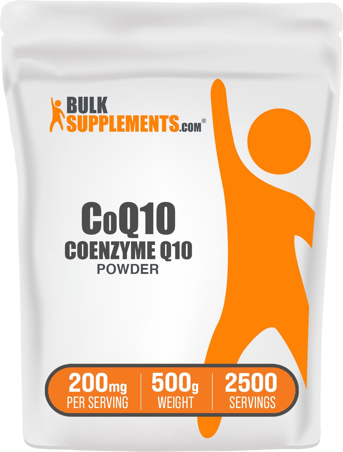 BulkSupplements CoQ10 Powder 200mg - Pure Coenzyme Q10 Supplement for Heart Health & Energy Support - Gluten Free, 500g (1.1 lbs) - Supports Cardiovascular Function & Cellular Energy - Perfect for Daily Wellness Routine & Active Lifestyle