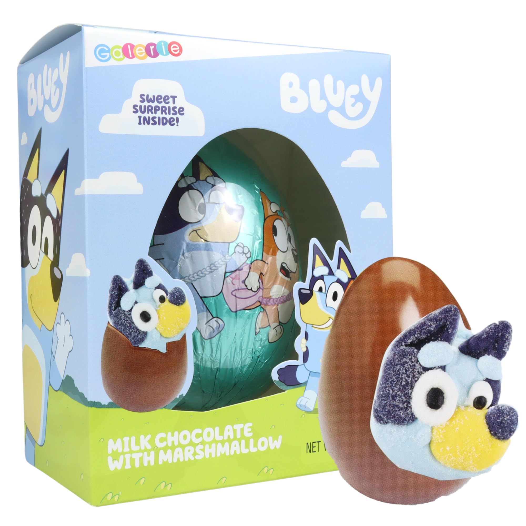 Bluey Easter Egg Milk Chocolate with Marshmallow Inside - 2.12oz Easter Basket Stuffer, Kids Party Favors & Holiday Treats for Easter Celebrations