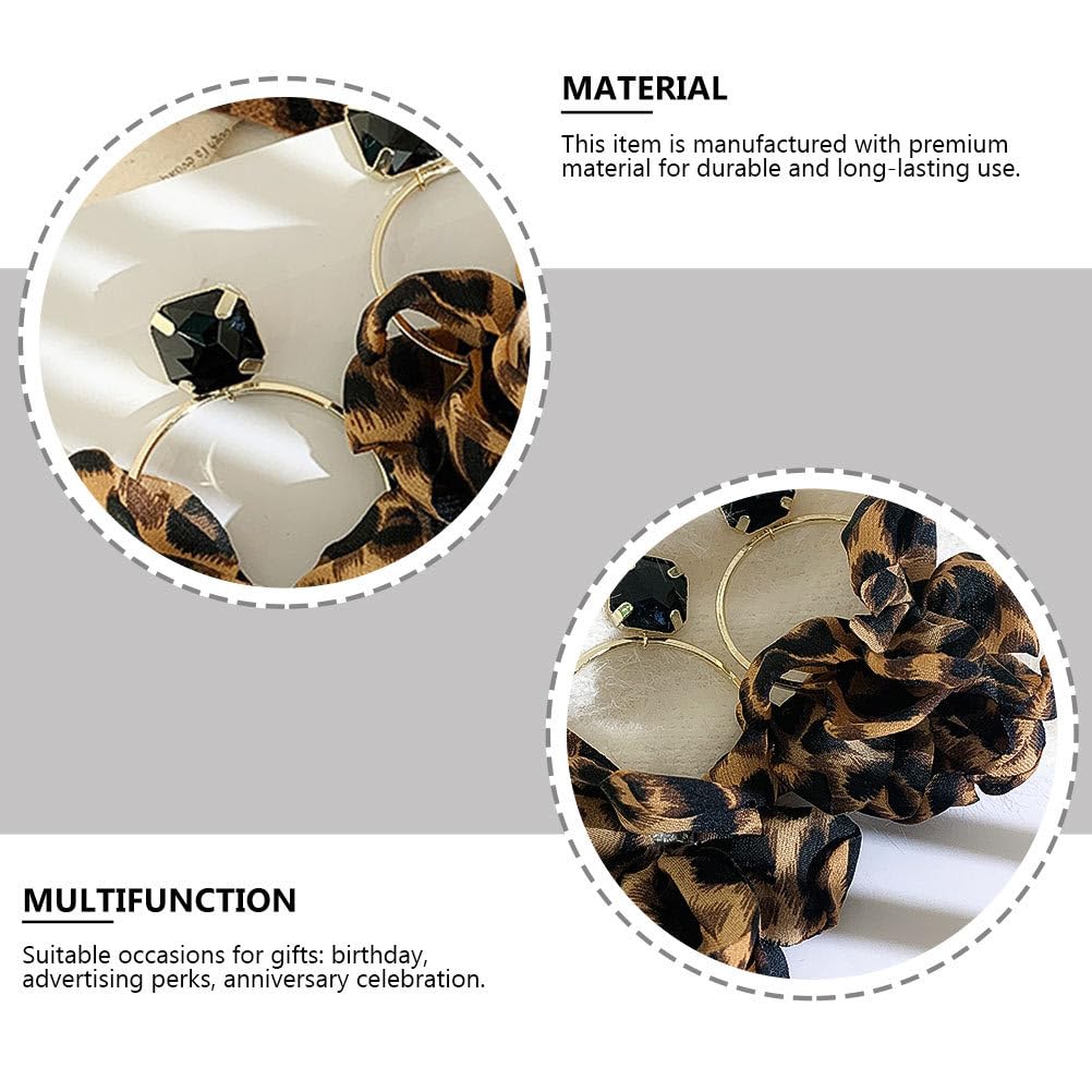 Leopard Print Hoop Earrings for Women - Bohemian Style Leather Dangle Earrings with Silver Needle, Trendy Statement Jewelry for Parties, Work & Everyday Wear
