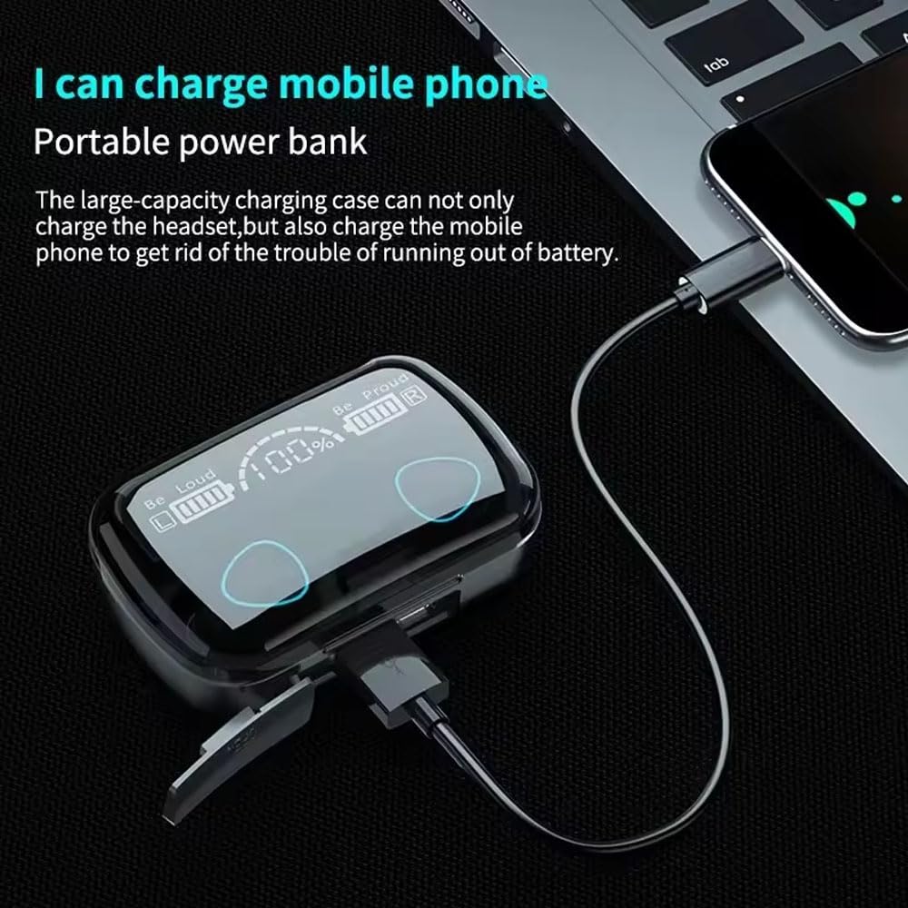 Wireless Earbuds Bluetooth 5.1 with Built-in Mic, M10 TWS Headphones Touch Control, Auto Pairing, Hi-Fi Stereo Sound for Gym, Running, Work & Travel