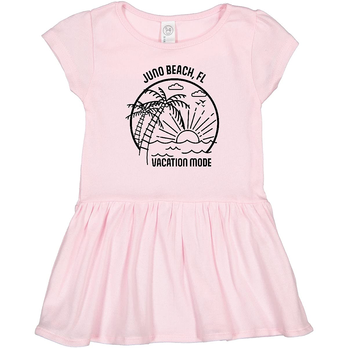 Inktastic Summer Vacation Mode Juno Beach Florida Toddler Dress - Cute Floral Print Casual Outfit for Girls, Perfect for Beach Trips, Family Outings & Summer Playdates