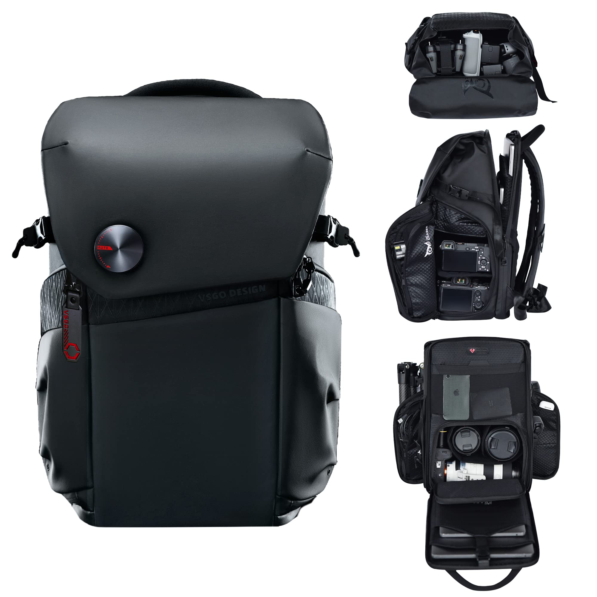VSGO 20L Professional DSLR Camera Backpack - Large Capacity Waterproof Camera Bag for Sony, Canon, Nikon, DJI Stabilizers - Fits 15.6