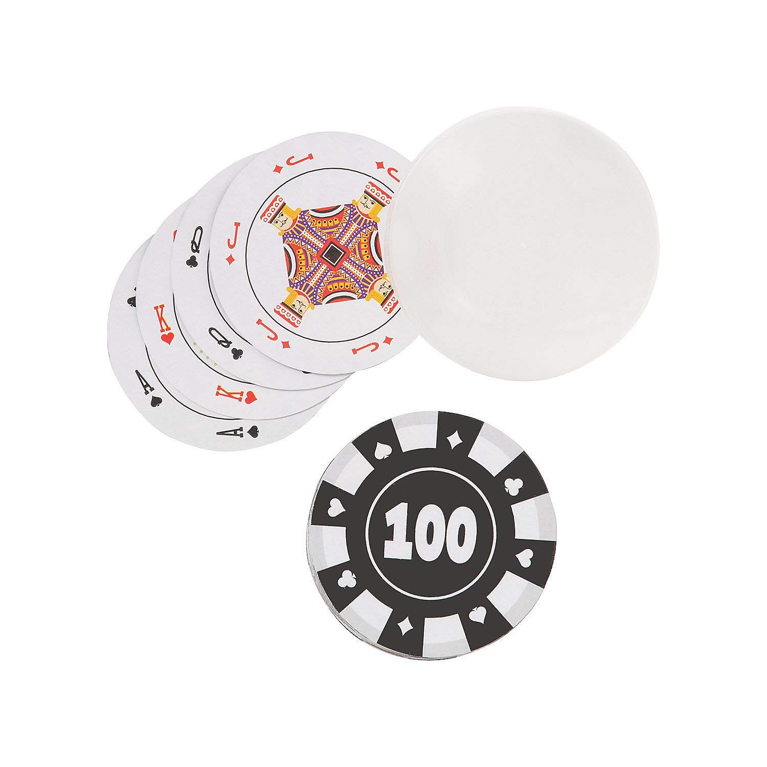 Casino Night Poker Chips & Playing Cards Set - 12 Piece Poker Game Kit for Adults & Kids - Perfect for Poker Parties, Family Game Nights & Casino Themed Events