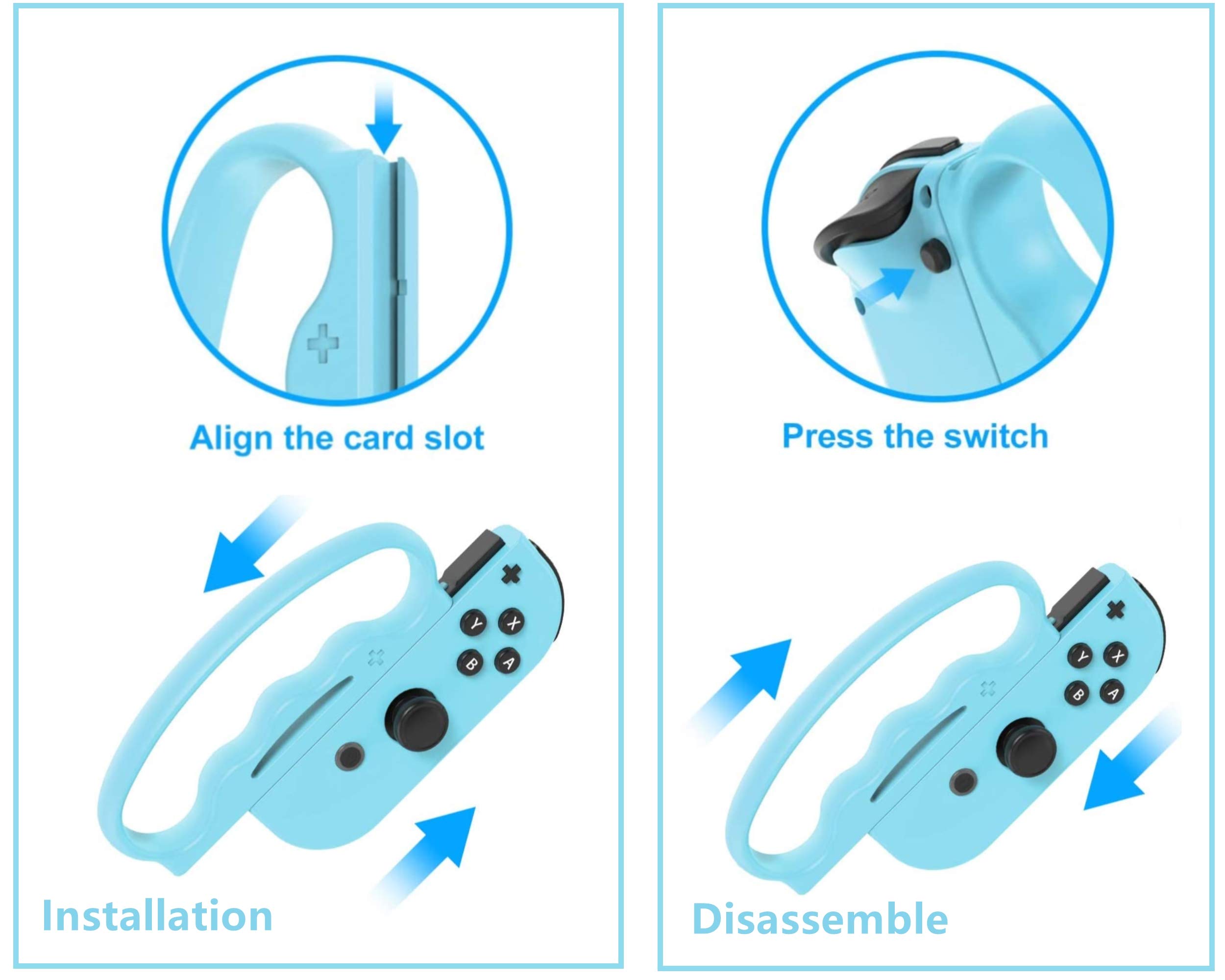 Fitness Boxing Hand Grips for Nintendo Switch & OLED Model JoyCon - 2 Pack (Animal Crossing Blue & Green) - Enhance Boxing Game Experience for Adults & Kids - Perfect for Home Workouts & Family Gaming Fun