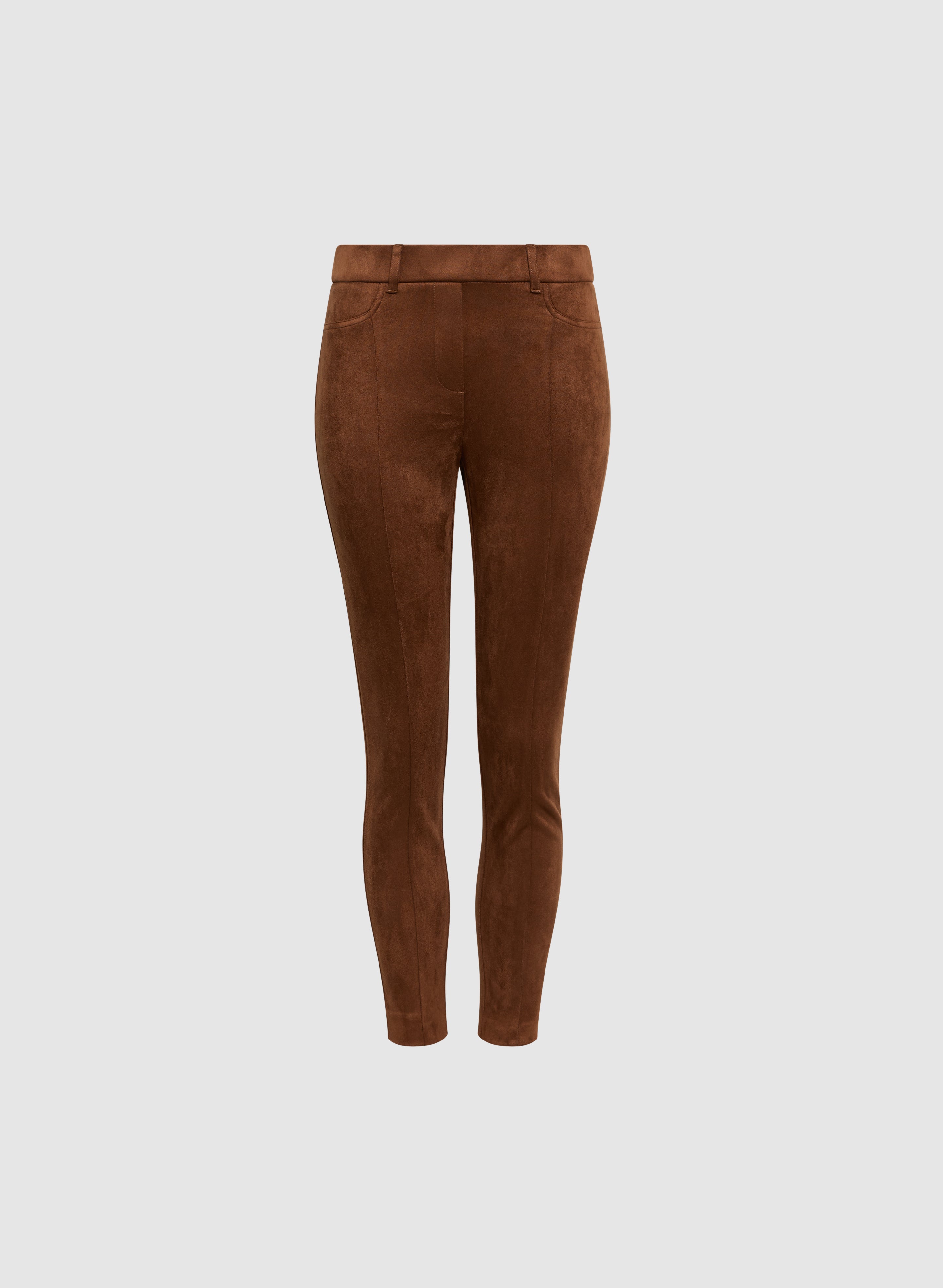 Chloe Faux Suede Leggings for Women - Stretchy High Waist Yoga Pants for Workout, Lounge & Everyday Wear