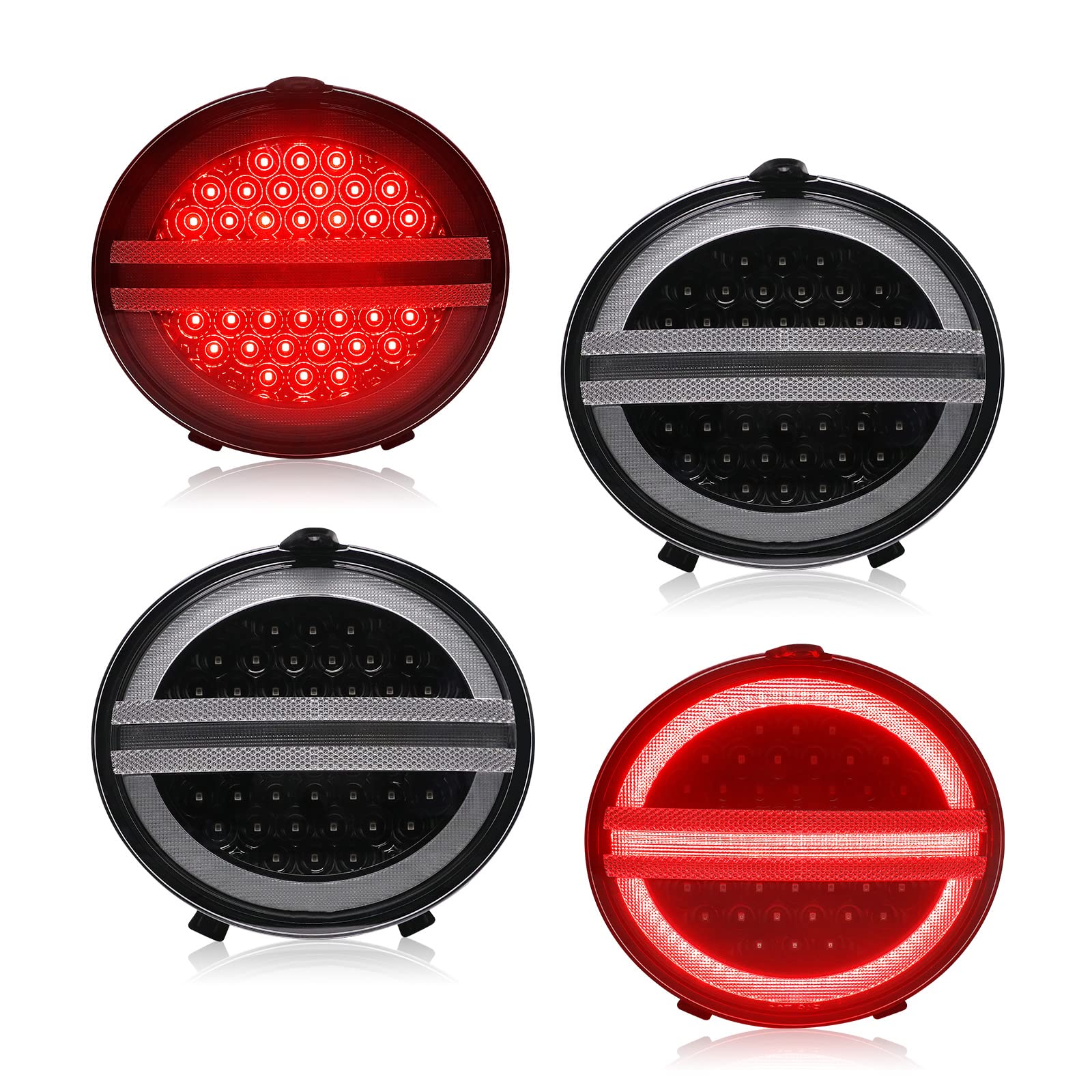 LED Halo Tail Lights for C6 Corvette 2005-2013 - Red Rear Brake Turn Signal Lamps with Halo Ring - Upgrade for Enhanced Visibility & Style (Perfect for Night Driving & Car Shows)