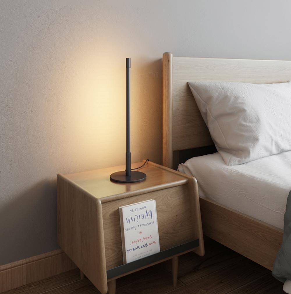 Modern Linear LED Table Lamp - Adjustable Brightness & Color Temperature for Home Office, Bedroom, or Study Room Lighting