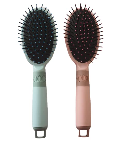 2-Pack Oval Paddle Hair Brush Set for Men & Women - Detangling, Styling & Hair Growth - Perfect for Home, Salon & Travel Use