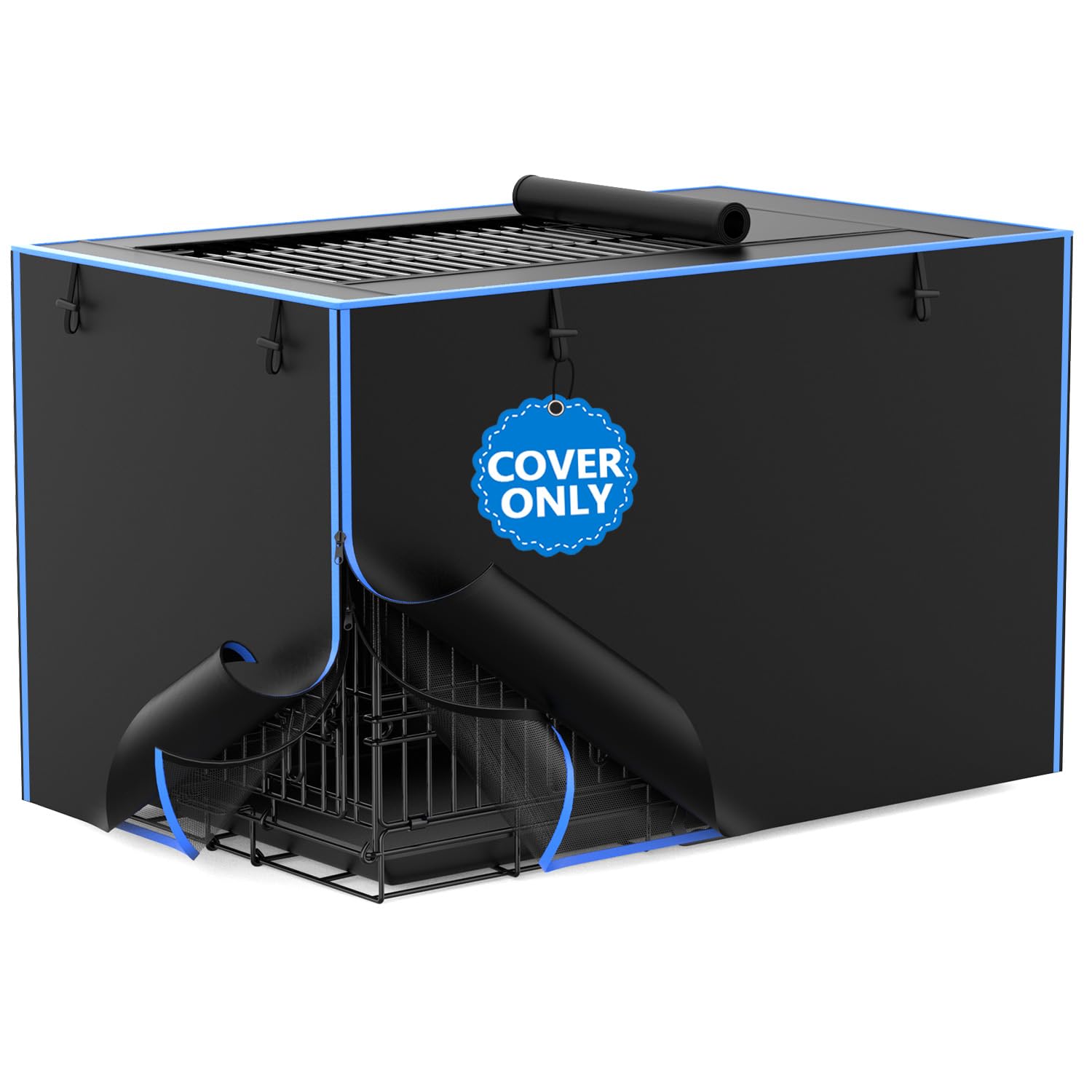 Waterproof 600D Oxford Dog Crate Cover - Windproof & Breathable Mesh Kennel Cover with Storage Pocket for Large Dogs & Cats (42 Inch) - Perfect for Indoor/Outdoor Use, Travel & Crate Training