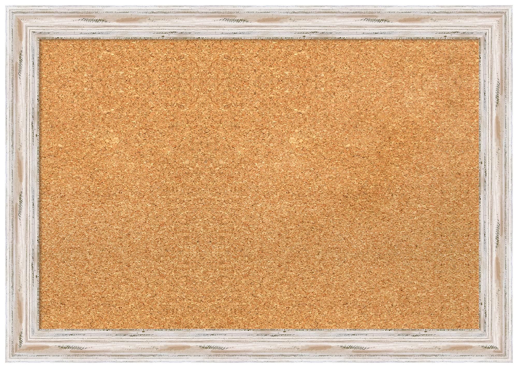 Amanti Art 19x27 Natural Cork Board with White Wood Frame - Vision Board, Office Decor & Home Organization Pinboard | Perfect for Displaying Photos, Notes & Reminders in Home, Office or Coastal Decor