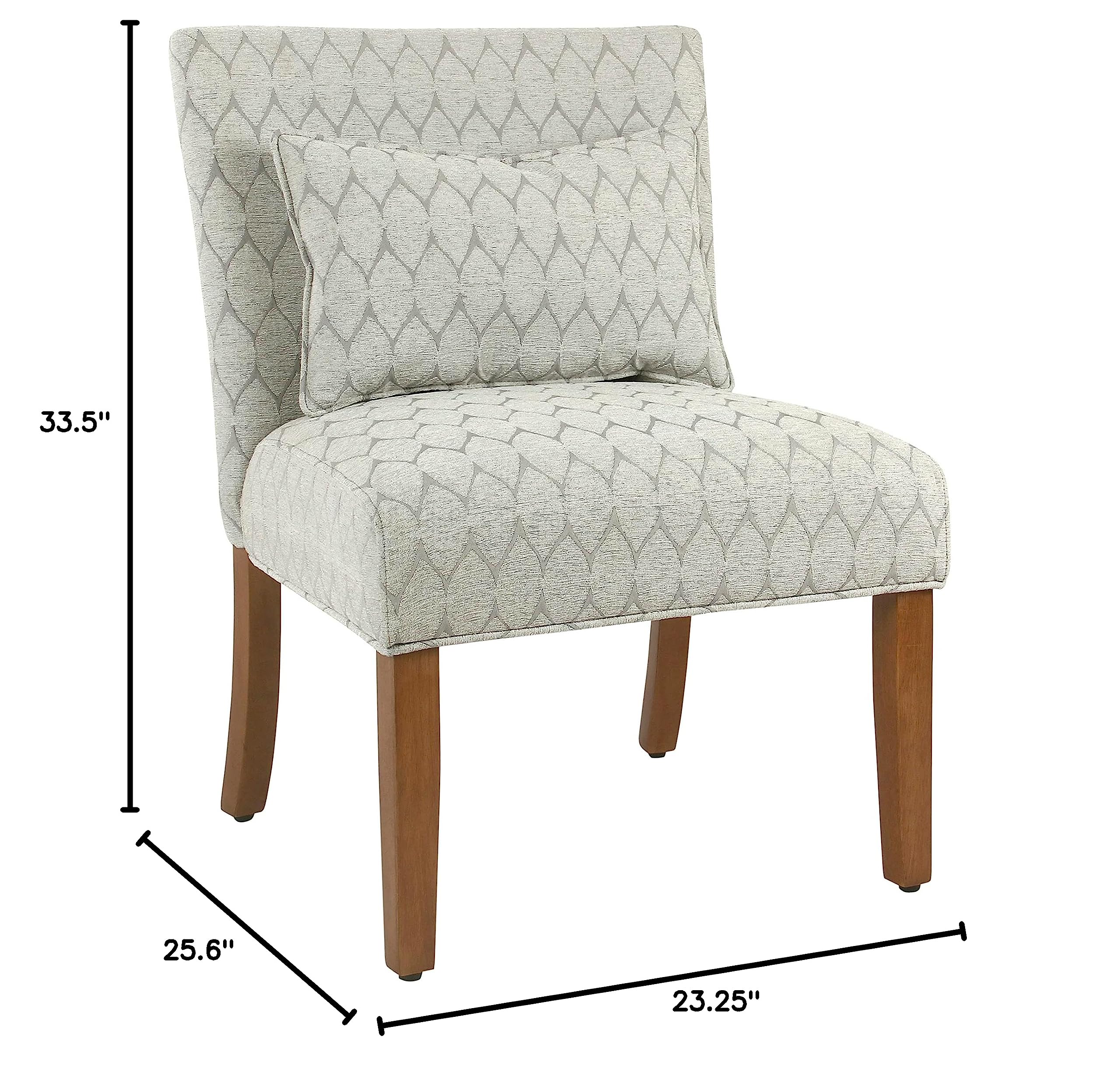 HomePop Parker Accent Chair with Pillow - Textured Gray Upholstered Living Room Chair for Small Spaces, Apartment Decor & Cozy Reading Nook