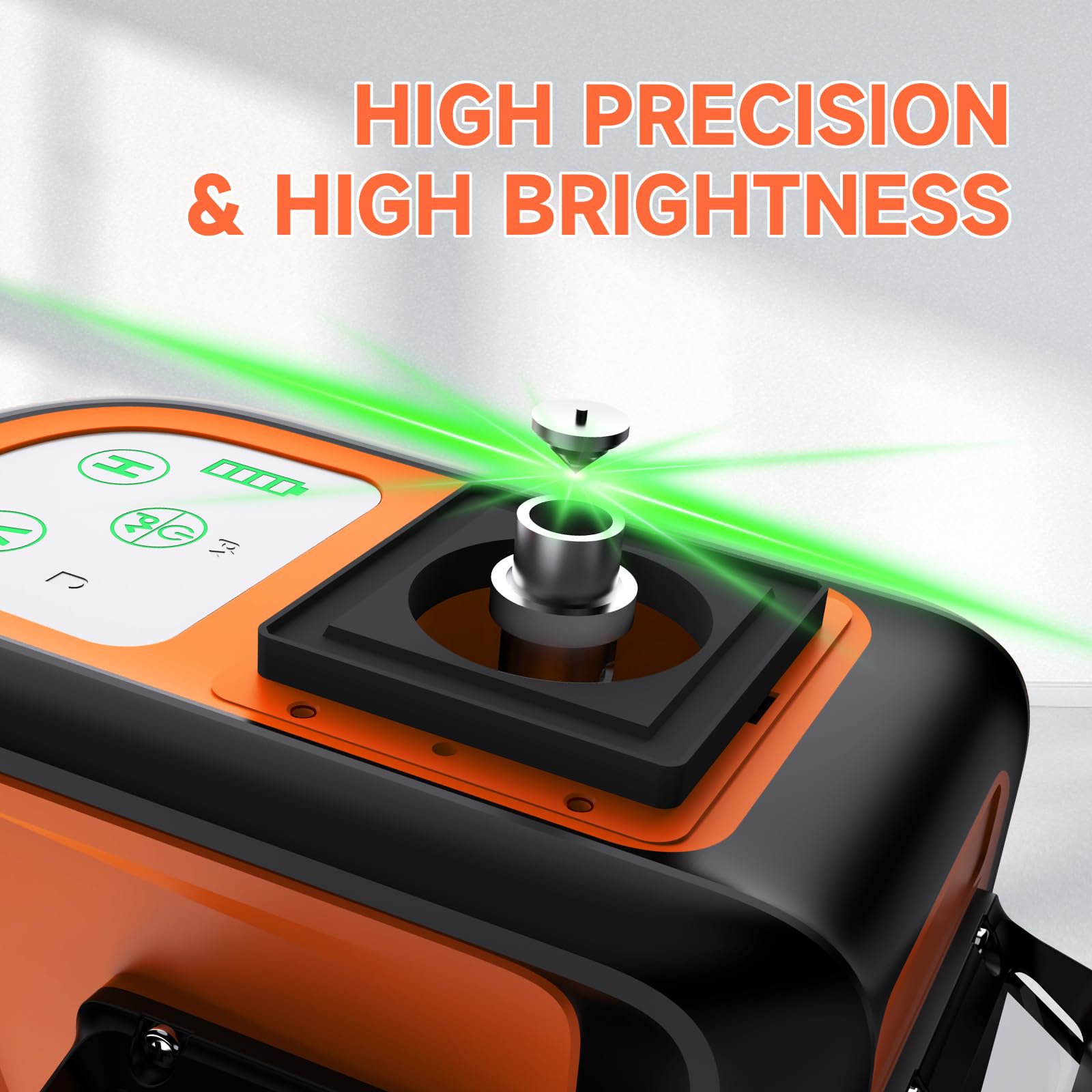 4D 360° Self-Leveling Laser Level - High Accuracy Green Beam Rechargeable Laser Level for Construction, Tiling, Ceiling & Framing (Class II, P4-360G) | Perfect for DIY Projects, Home Renovation & Professional Building Work