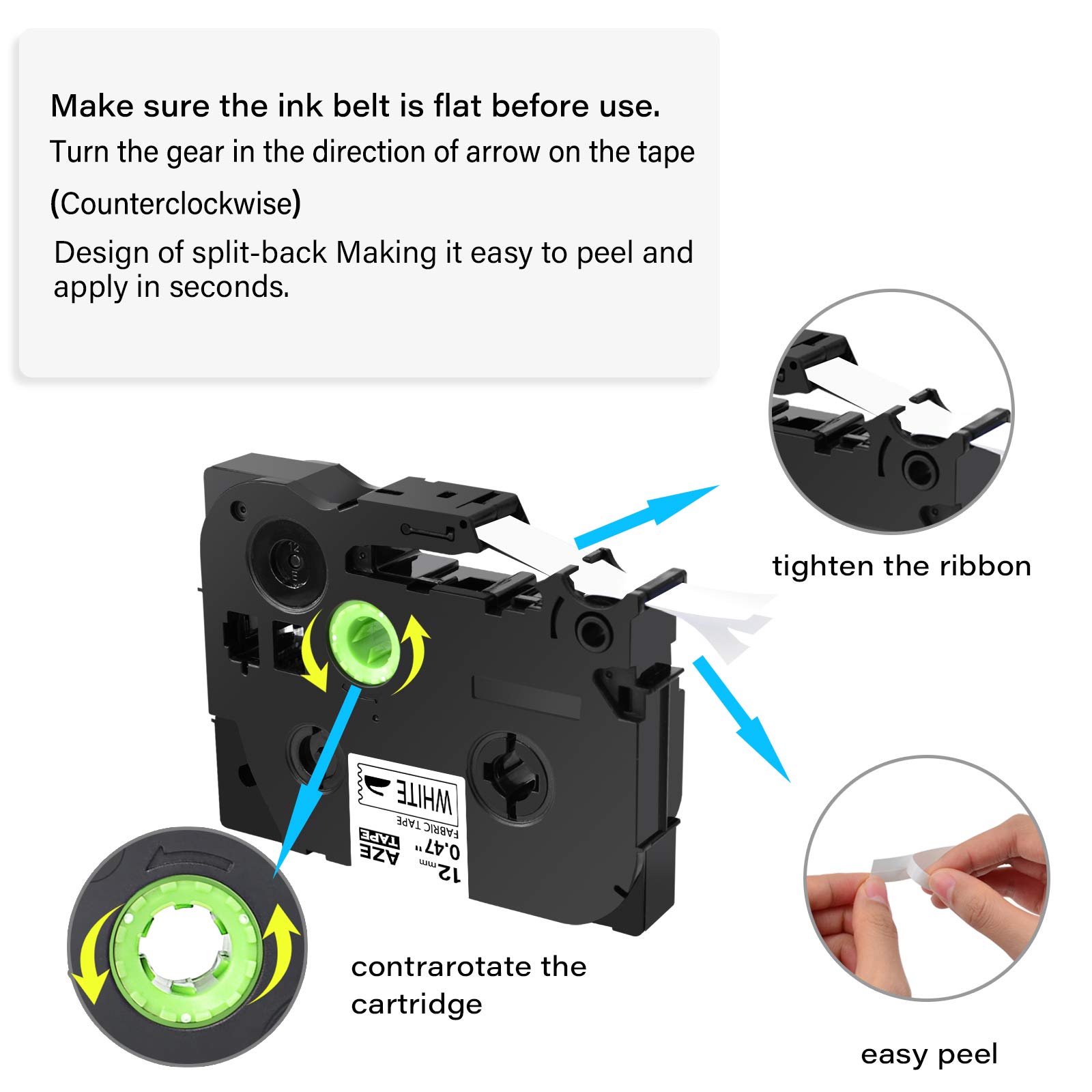 GREENCYCLE Compatible Brother TZe-FA231 AZE 1/2
