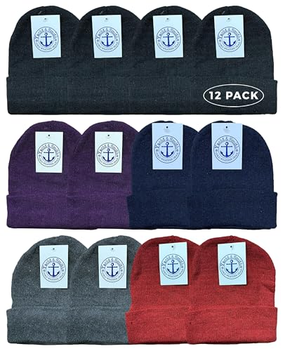 12 Packs Adults Assorted Bold Beanies