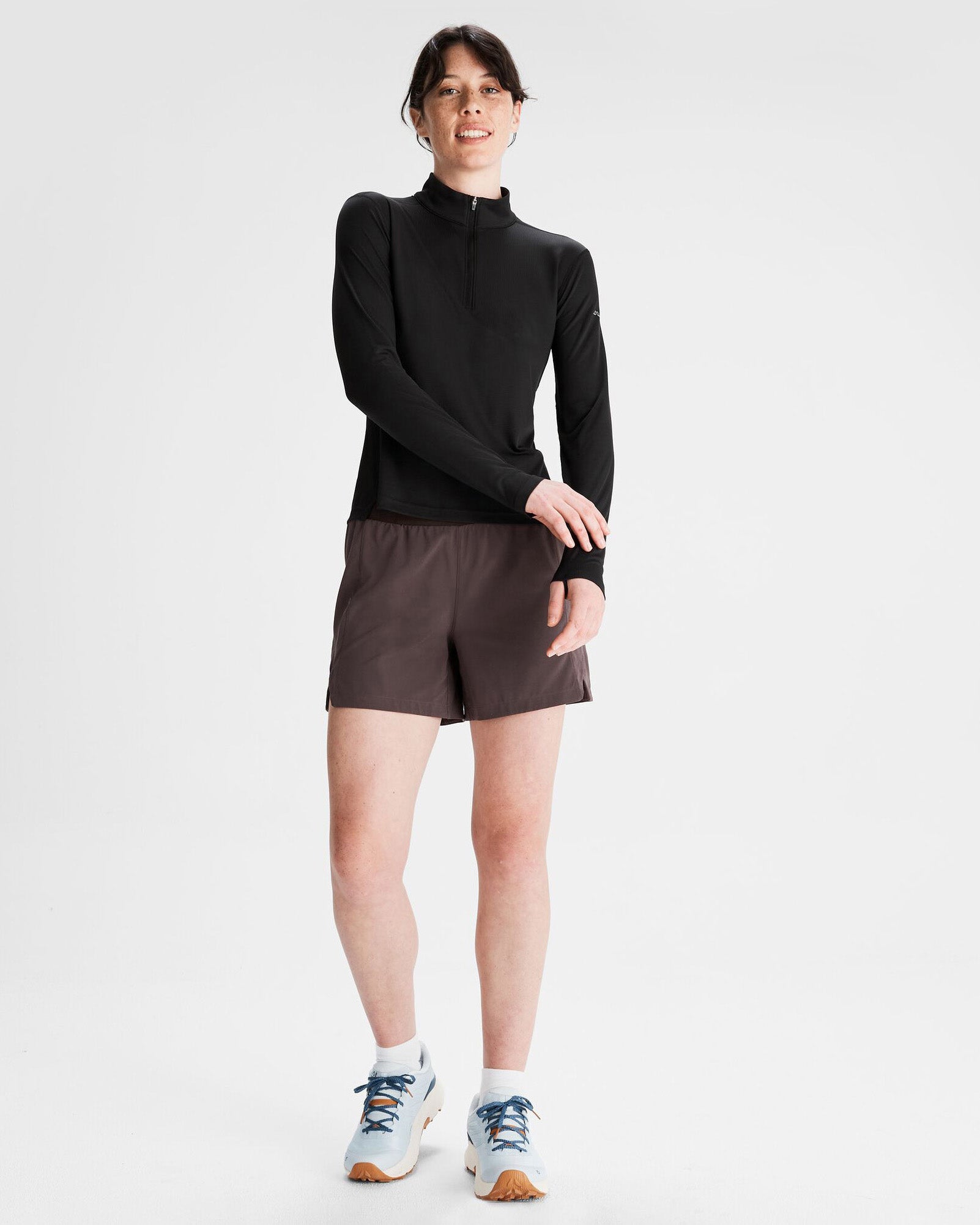 Women's Seeker Quarter Zip Fleece Pullover - Soft Thermal Layering Top for Hiking & Outdoor Activities (Black Stingray) - Perfect for Camping, Running and Cold Weather Wear