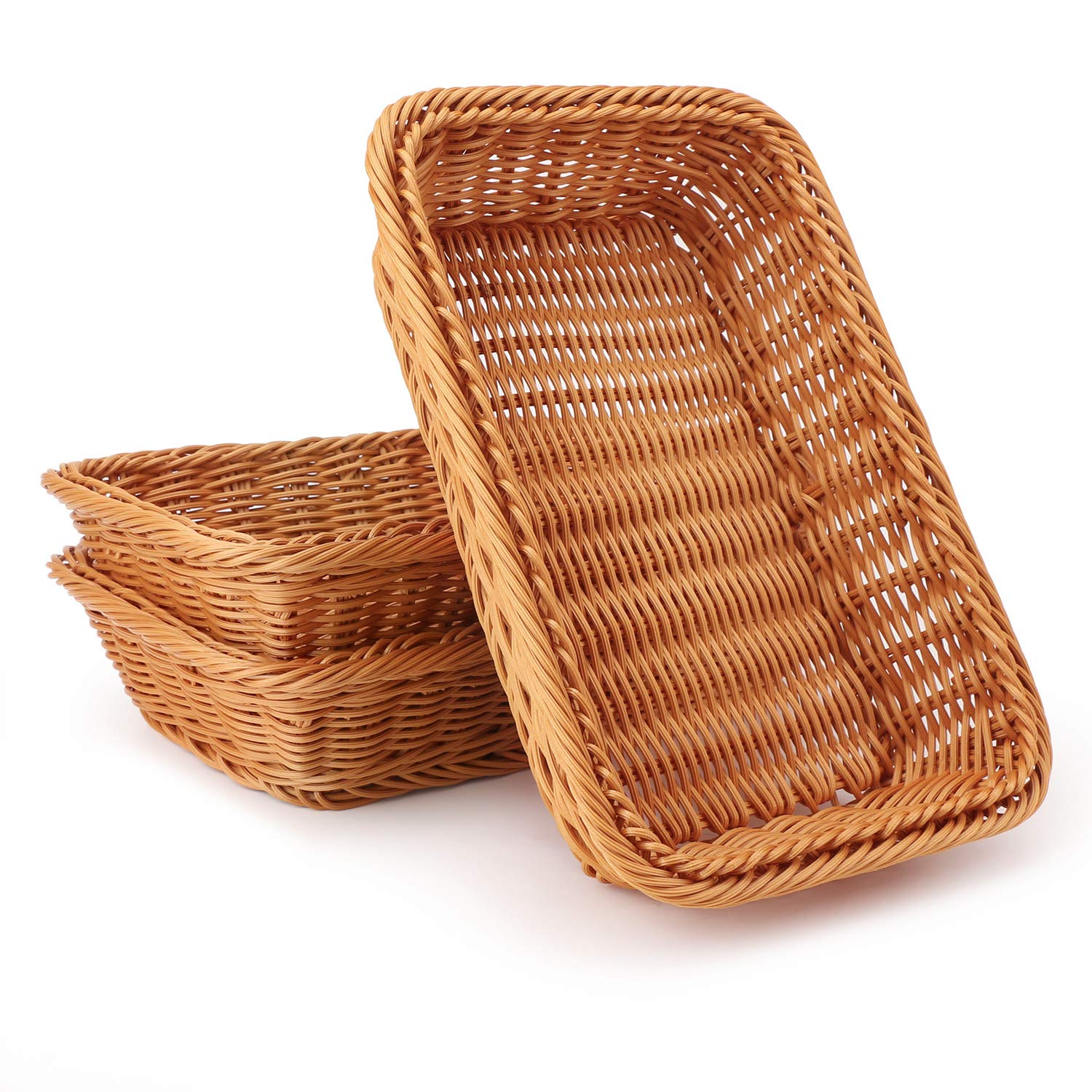 EUSOAR 3-Piece Woven Bread Basket Set - 11.8
