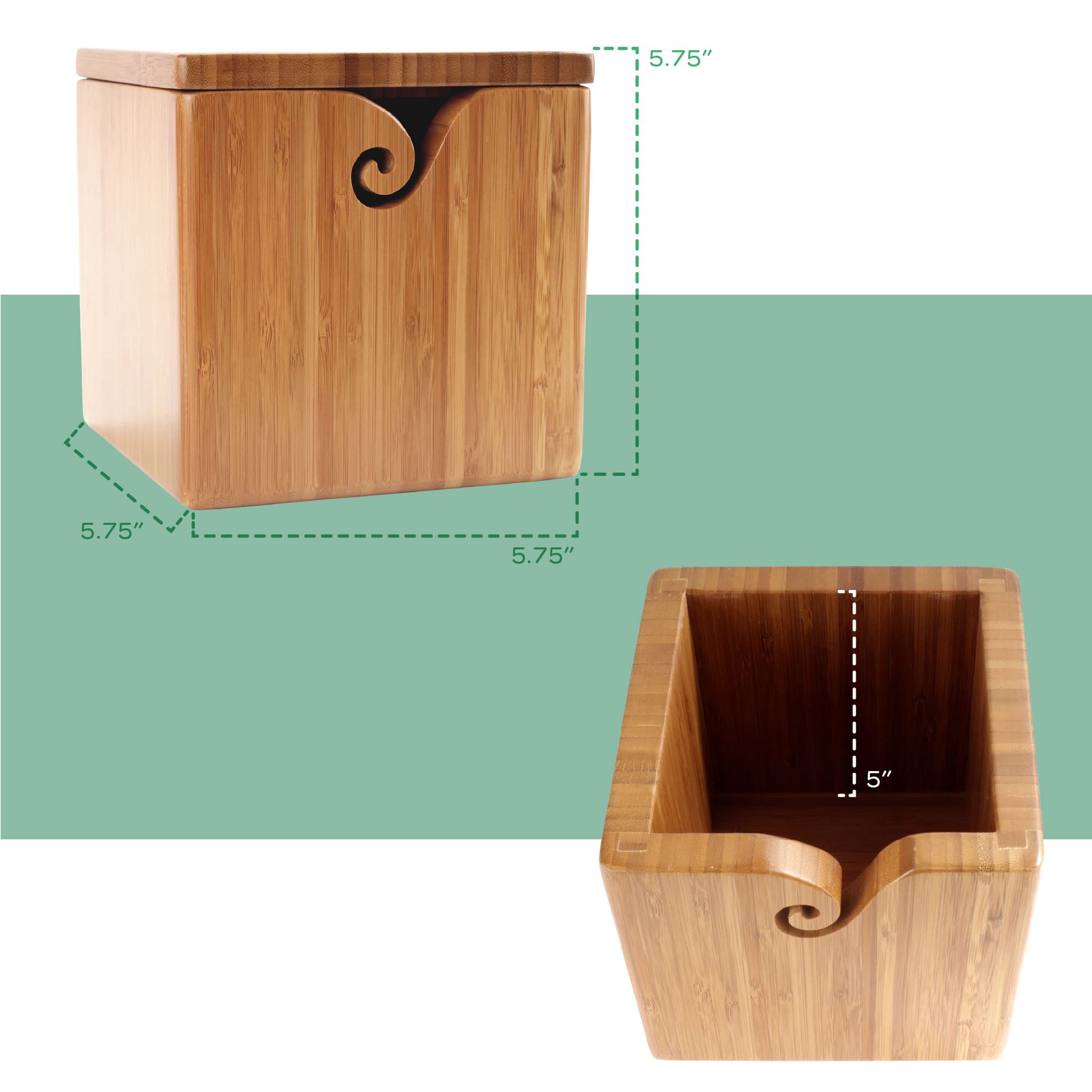 JubileeYarn Bamboo Yarn Bowl with Lid - Premium Knitting & Crochet Accessory Organizer - Carbonized Brown - 1 Box - Perfect for Crafting, Knitting Projects & Yarn Storage