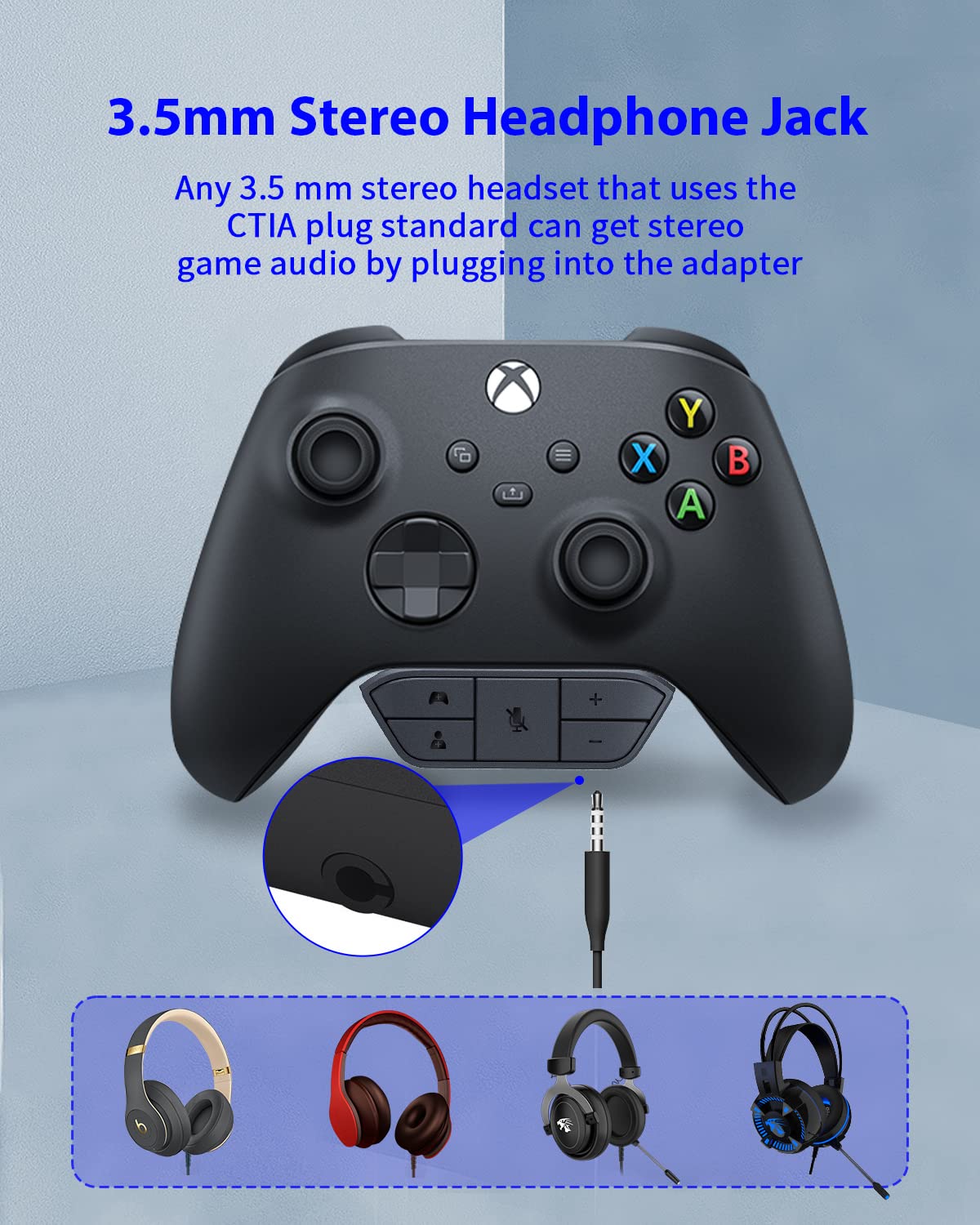 Xbox Headset Adapter for Xbox One, One S, One X, Elite 1, Elite 2, Series S & Series X Controllers - Stereo Game Audio & Voice Chat Adapter - Perfect for Gaming, Streaming & Online Multiplayer Sessions