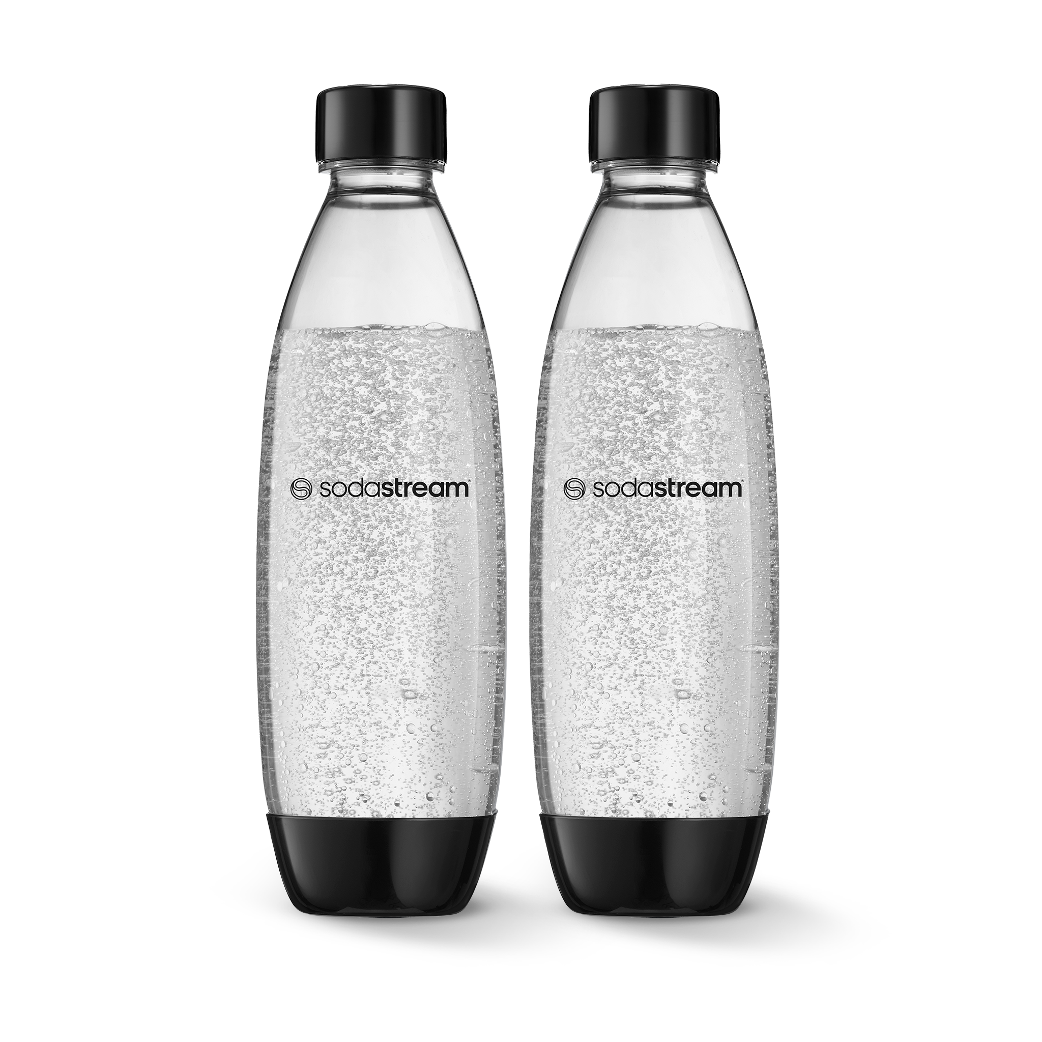 1L Fuse Black Bottles Twin Pack - BPA Free, Leak Proof, Dishwasher Safe Water Bottles for Gym, Hiking & Outdoor Activities