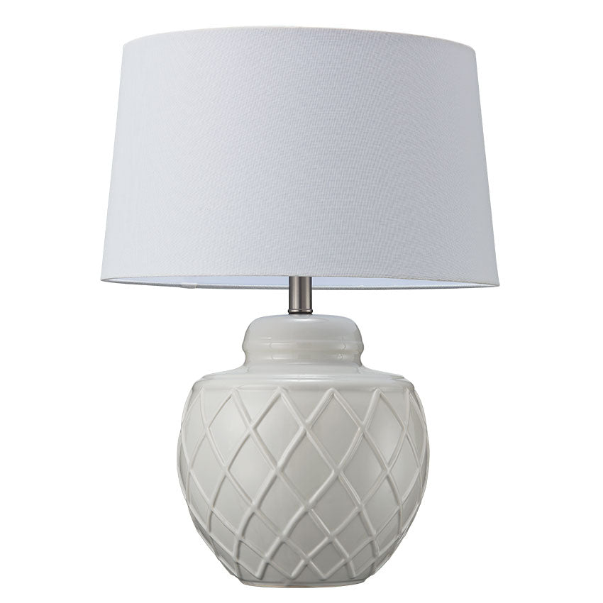Modern Ceramic Table Lamp - Grey - Elegant Home Decor for Living Room, Bedroom & Office Lighting