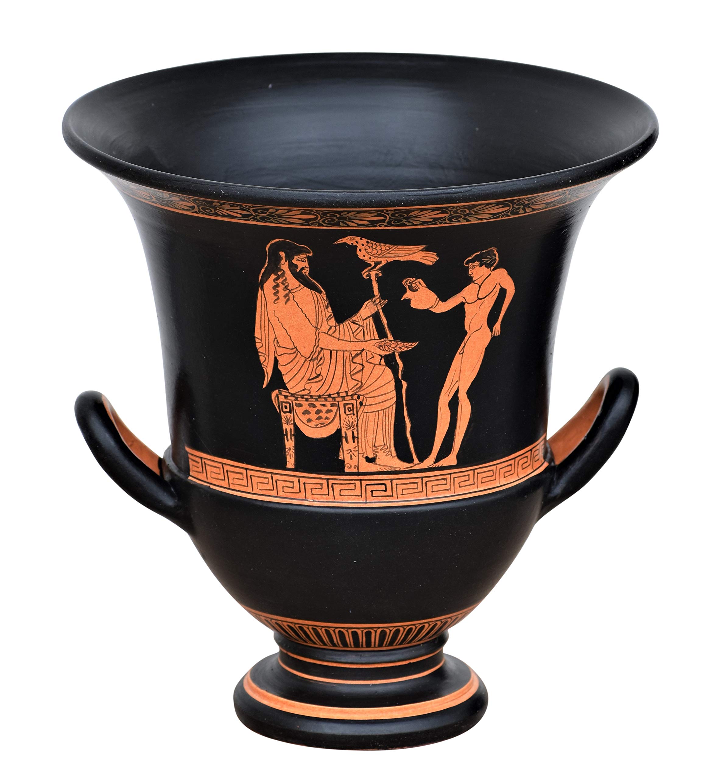 Ancient Greek Pottery Vase - God Zeus & Ganymedes Mythology Art, Handmade Ceramic Vase for Home Decor, Wedding Gift & Greek Mythology Collection