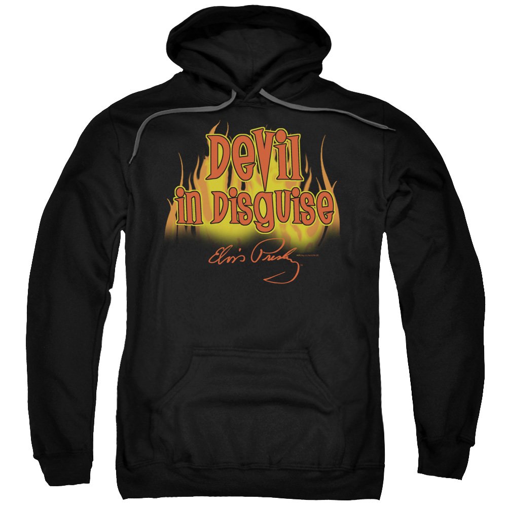 Elvis Presley Hoodie - Devil in Disguise Black Pullover Sweatshirt for Men & Women | Vintage Rock Music Fan Gift, Casual Wear & Concert Outfit