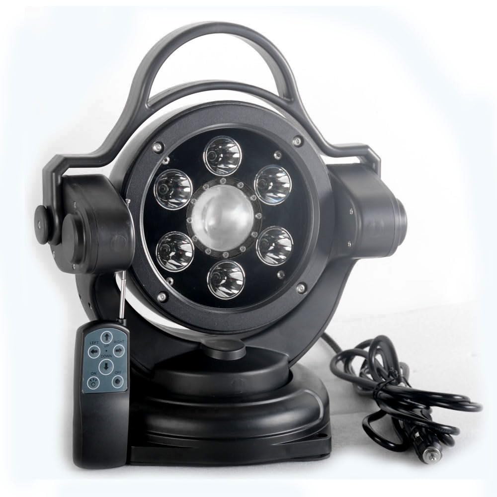 90W 11-Inch LED Search Light - 360° Rotating Remote Control, 9-32V Voltage - Perfect for Offroad, Hunting, SUV, ATV, 4WD, Truck & Boat Lighting - Ideal for Work, Spot Driving, and Fog Lights in Tough Outdoor Conditions