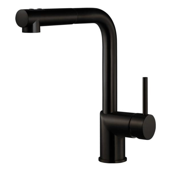 Hamat GAPO 2000 MB Matte Black Dual Function Pull Out Kitchen Faucet - High Arc Commercial Style Sprayer for Modern Farmhouse & Restaurant Sinks
