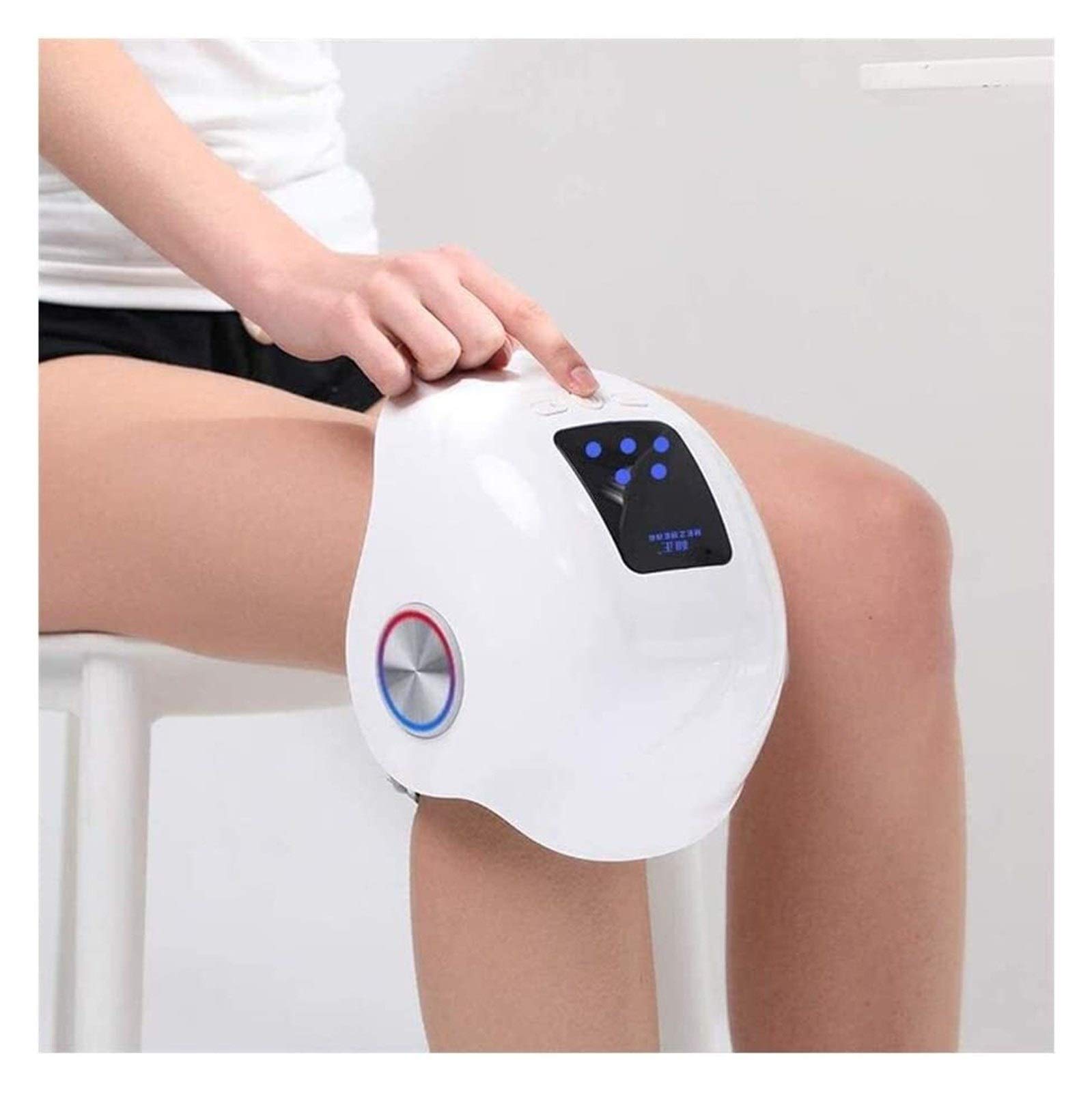 Electric Knee Support Brace with Red Light & Magnetic Therapy - Pain Relief for Knee Injuries, Far Infrared Heating Massager Wrap for Leg Support - Improves Leg Force Distribution - Perfect for Arthritis, Sports Recovery & Daily Comfort
