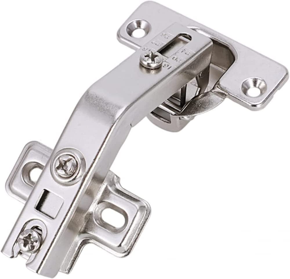 BAZAC 1 Pair 135 Degree Self-Closing Corner Cabinet Hinges - Heavy Duty Steel, Soft Close Silent, 4 Hole Mounting Plate - Perfect for Kitchen Cabinets, Wardrobes & Storage Units
