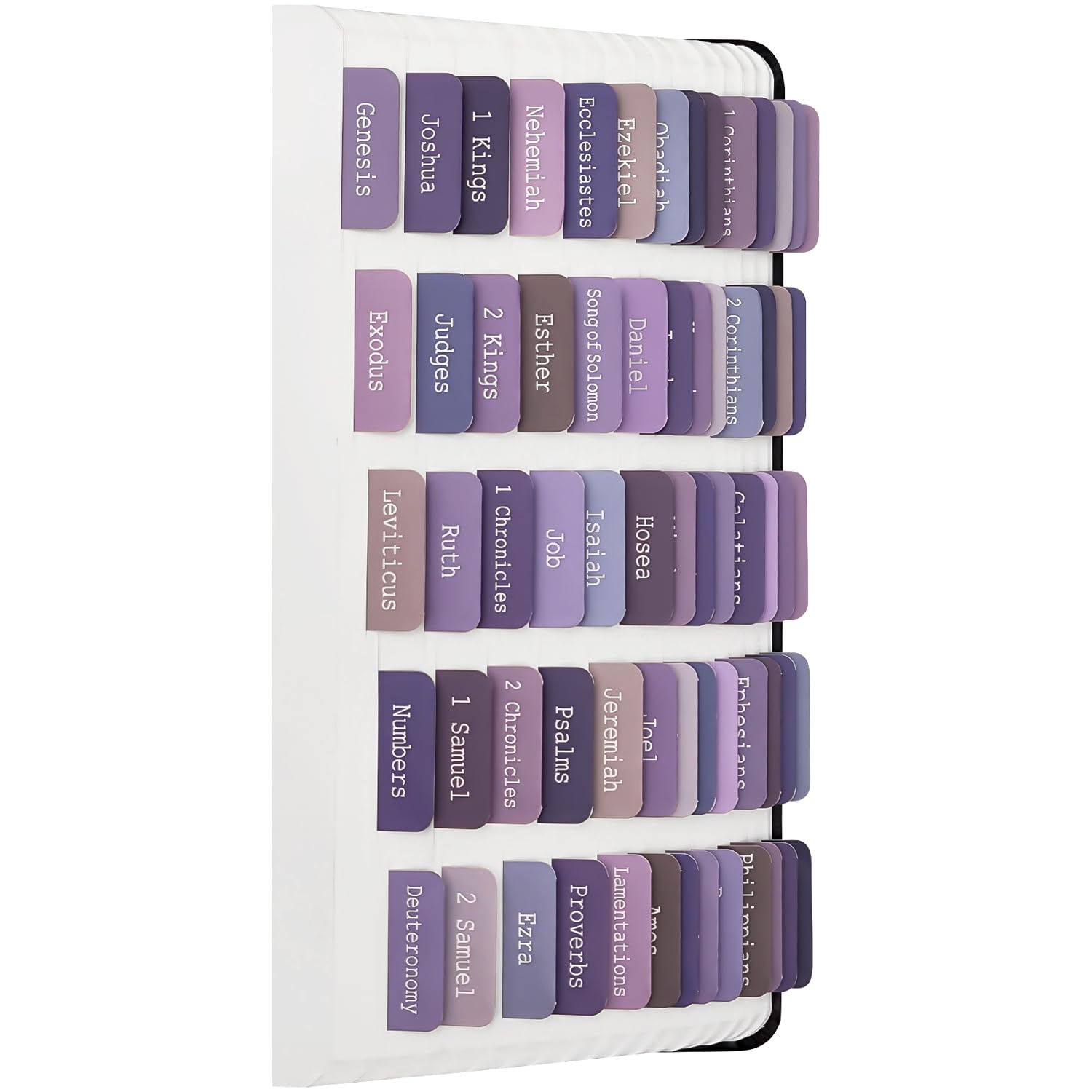 ZIEYOMI Bible Tabs - 66 Large Print Index Tabs for Old & New Testament | Bible Journaling Supplies for Women & Men | Includes 14 Blank Study Tabs | Perfect for Bible Study, Church, Gift Giving & Personal Devotion - Purple