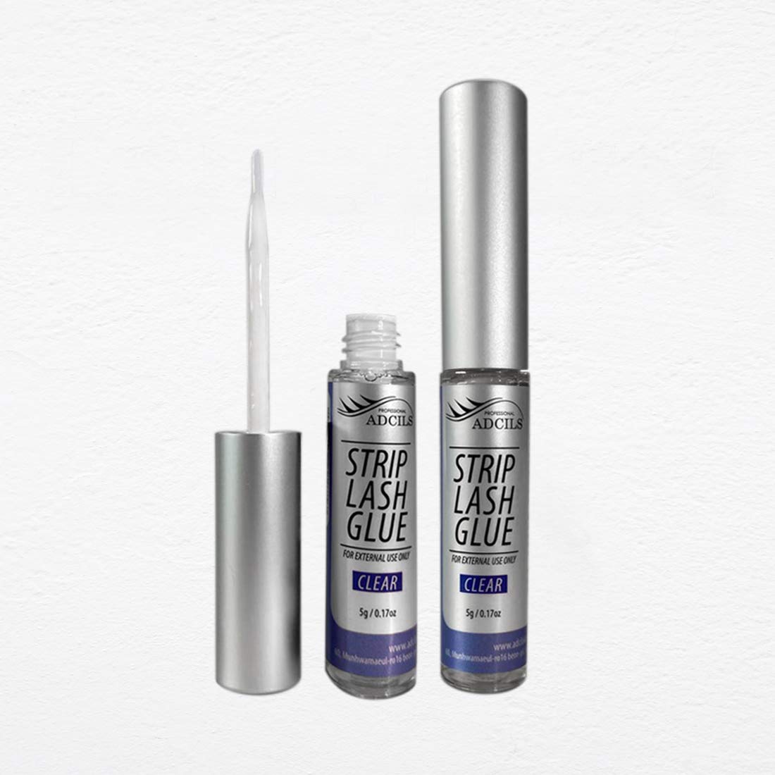 ADCILS Professional Strip Lash Glue Clear 5g/0.17oz - Latex Free, Strong Hold Eyelash Adhesive for False Eyelashes, Safe & Gentle on Skin - Perfect for Daily Wear, Special Occasions & Makeup Artists