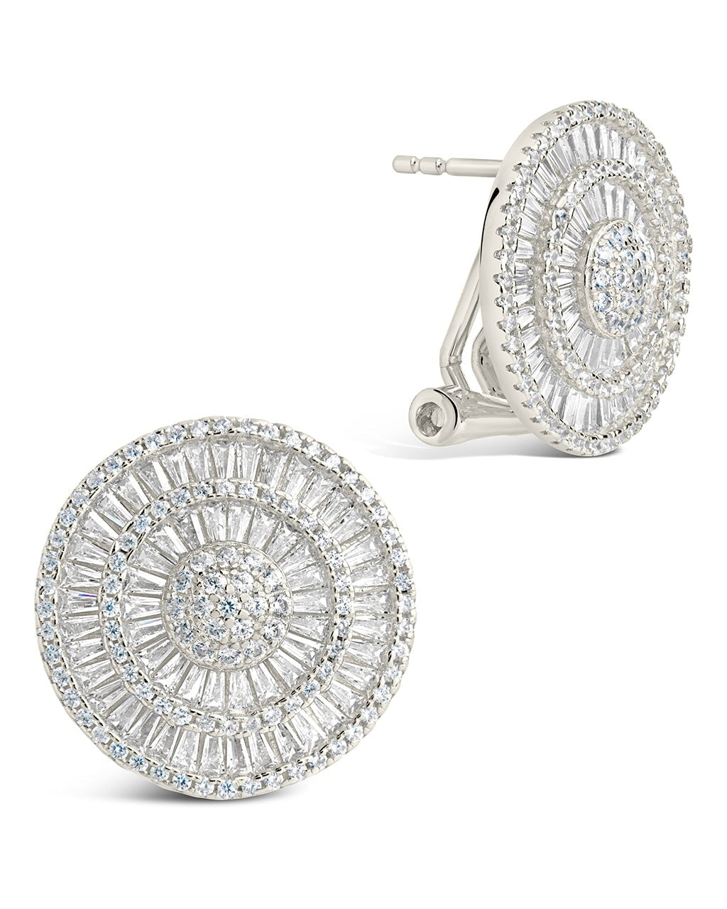 Sandy CZ Circle Stud Earrings for Women - Sparkling Cubic Zirconia Stud Earrings - Elegant & Dainty Jewelry for Everyday Wear, Parties & Gifts