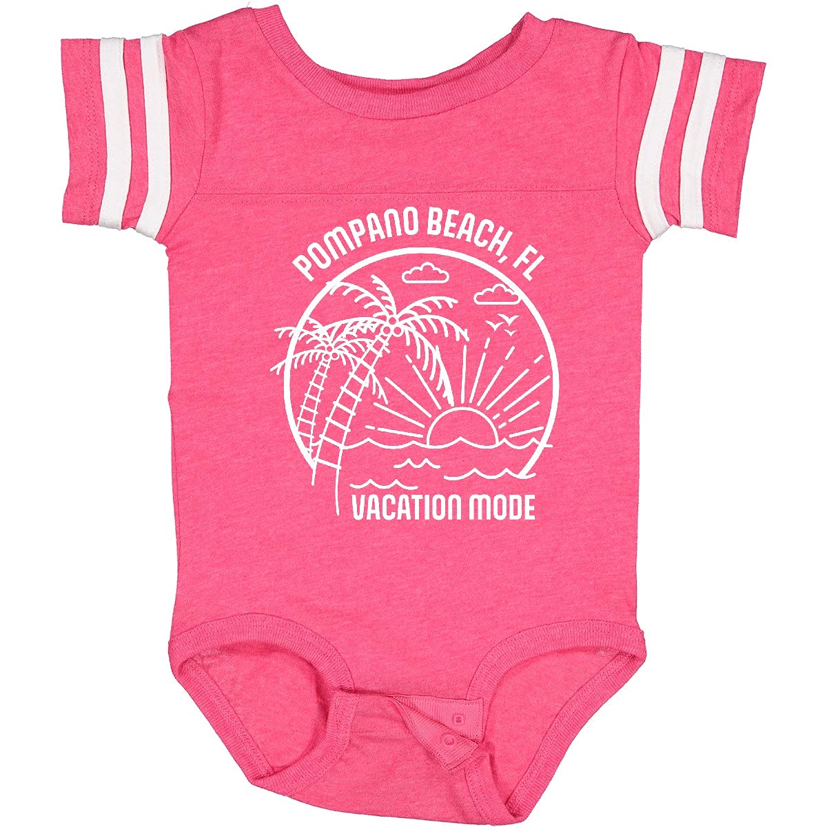 Inktastic Summer Vacation Mode Pompano Beach Florida Baby Bodysuit - Cute Florida Beach Outfit for Infants & Toddlers - Perfect for Family Vacations, Beach Trips & Photo Shoots