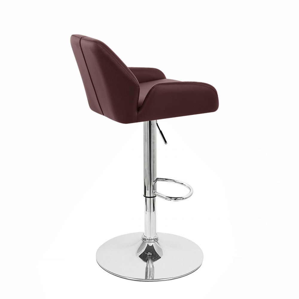 Set of 2 Tesla Contemporary Leather Adjustable Barstools - Espresso - Perfect for Kitchen Islands & Home Bars