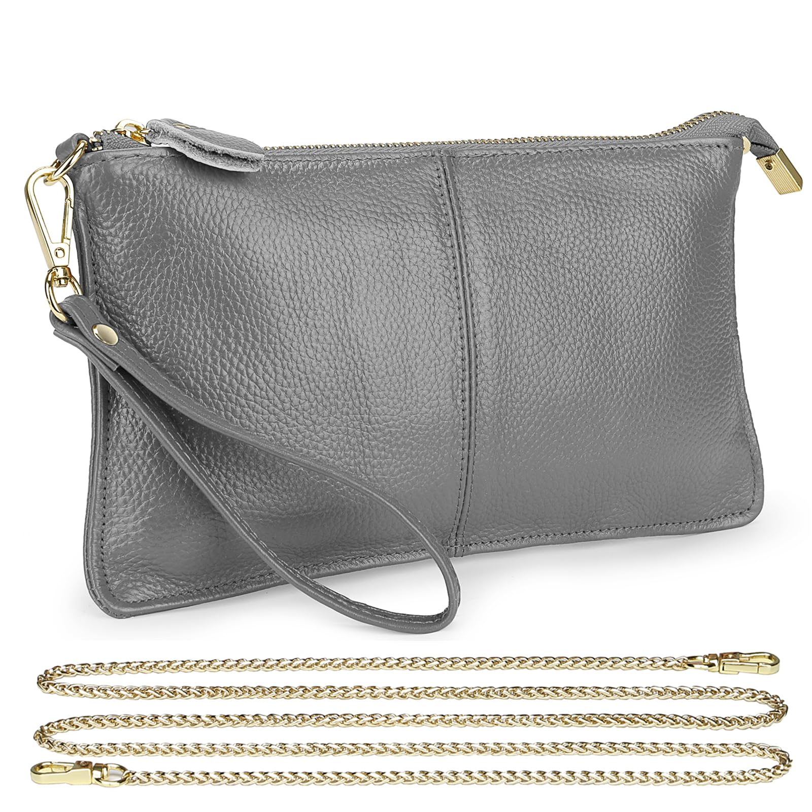Uromee Genuine Leather Wristlet Wallet Clutch for Women - Detachable Shoulder Strap Crossbody Bag & Handbag | Perfect for Parties, Travel and Everyday Use