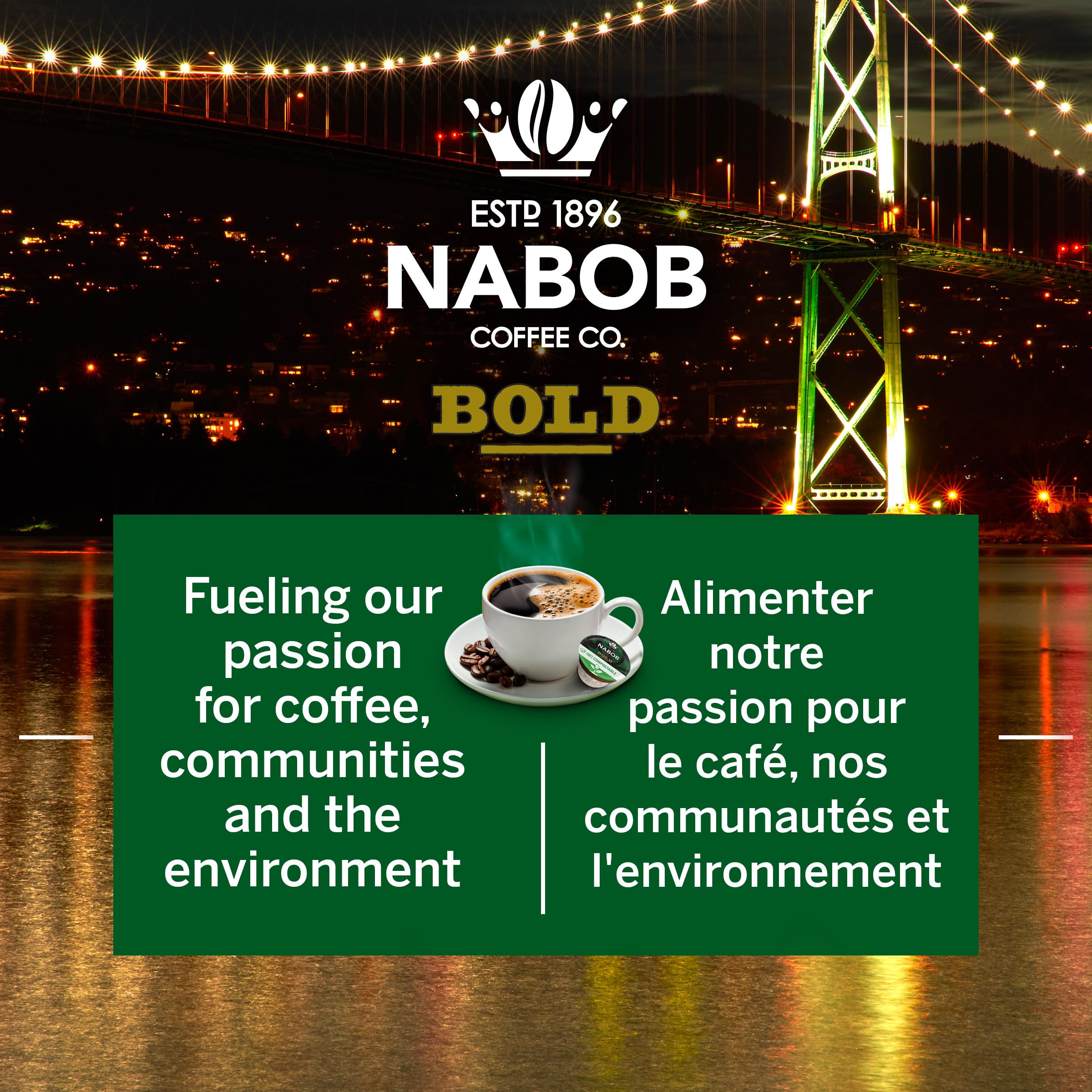 Nabob Full City Dark Roast Coffee Pods - 100% Compostable, 120 Count (4 Boxes of 30) - Premium Canadian Import - Perfect for Keurig Machines & Eco-Conscious Coffee Lovers