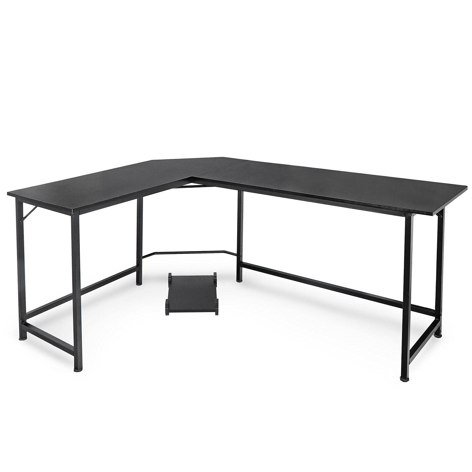 L-Shaped Gaming Desk Corner Computer Workstation - Ergonomic Office Desk for PC Gaming & Home Office - Black (Model: 3811887) | Perfect for Small Spaces, Streaming Setup & Multi-Monitor Arrangements