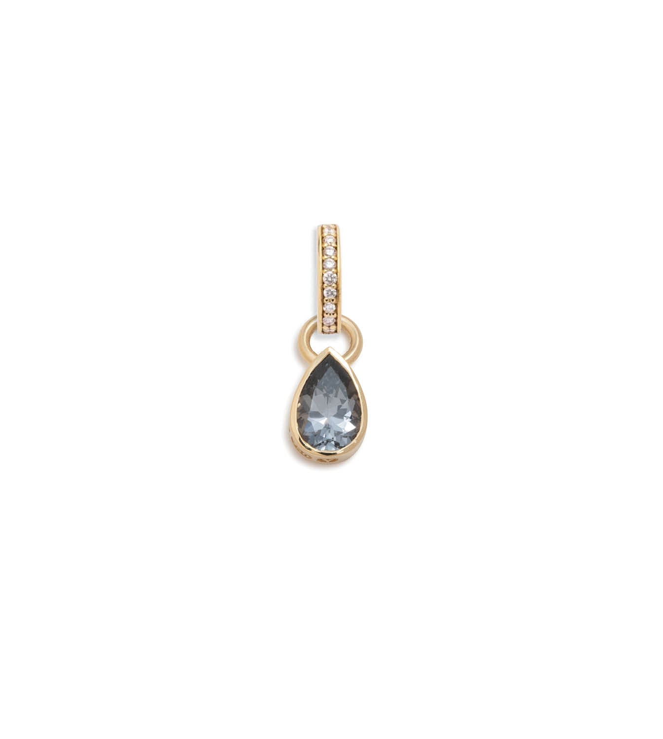 0.8ct Grey Spinel Pear Pendant Necklace with Annex Link Chain - Romantic Gift for Her, Anniversary & Valentine's Day Jewelry - Perfect for Date Nights, Weddings & Special Occasions