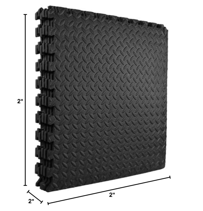 Signature Fitness EVA Foam Interlocking Puzzle Exercise Mat - Non-Slip Flooring for MMA, Yoga, Gymnastics & Home Gym - Multiple Sizes - Perfect for Workouts, Playrooms & Garage Gyms