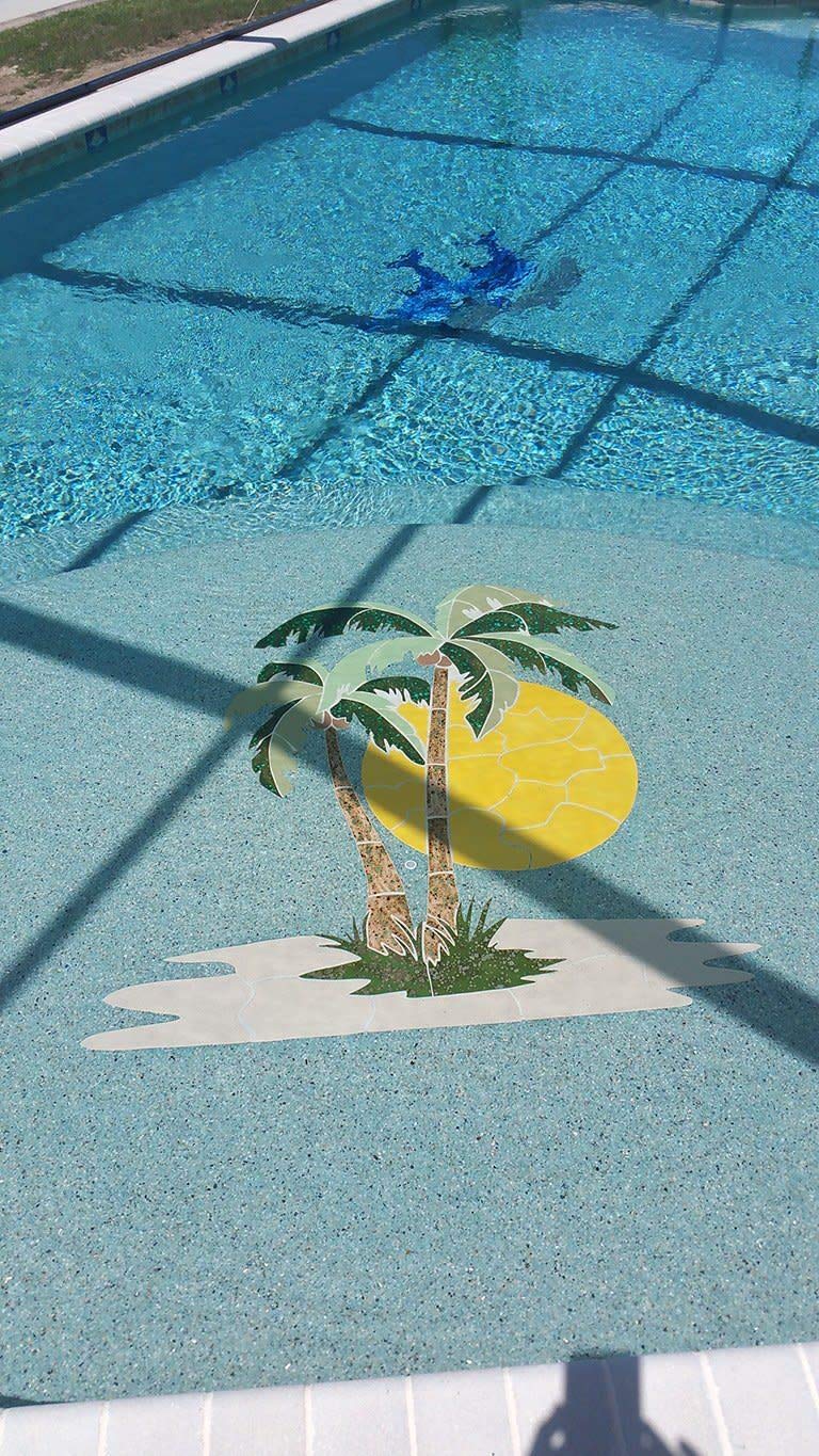 Palm Tree 2 Ceramic Swimming Pool Mosaic Tile (36