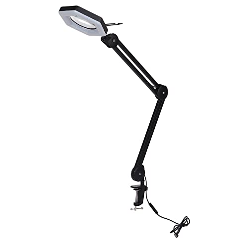 LED Magnifying Lamp with 3 Light Modes & 10 Brightness Levels - 14W Adjustable Desk Lamp with Rotatable Head & Clamp Base for Nail Art, Crafts, Reading & Low Vision Assistance