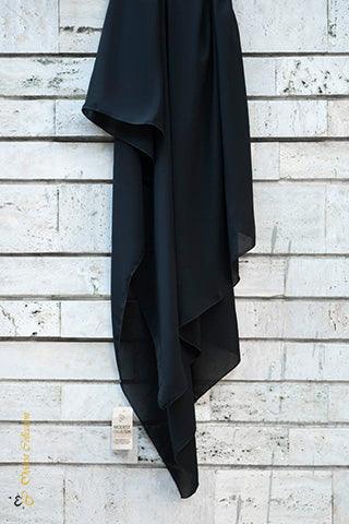 Elegant Black Chiffon Hijab - Soft & Lightweight Muslim Scarf for Women - Perfect for Daily Wear, Prayer, and Special Occasions