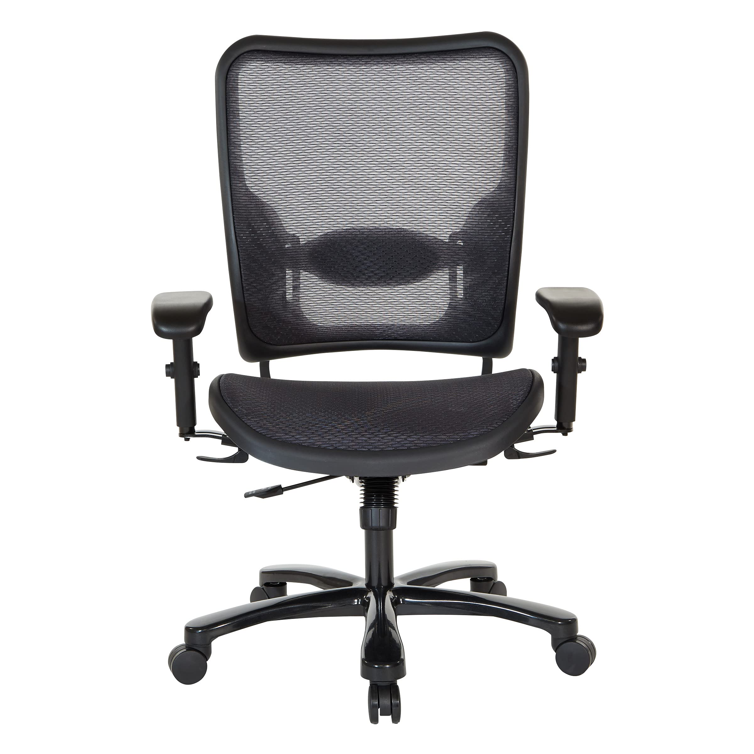 Space Seating 75 Series Air Grid Big & Tall Ergonomic Office Chair - Adjustable Lumbar Support, 400 lb Weight Capacity, Black - Perfect for Home Office, Gaming & Executive Workspaces