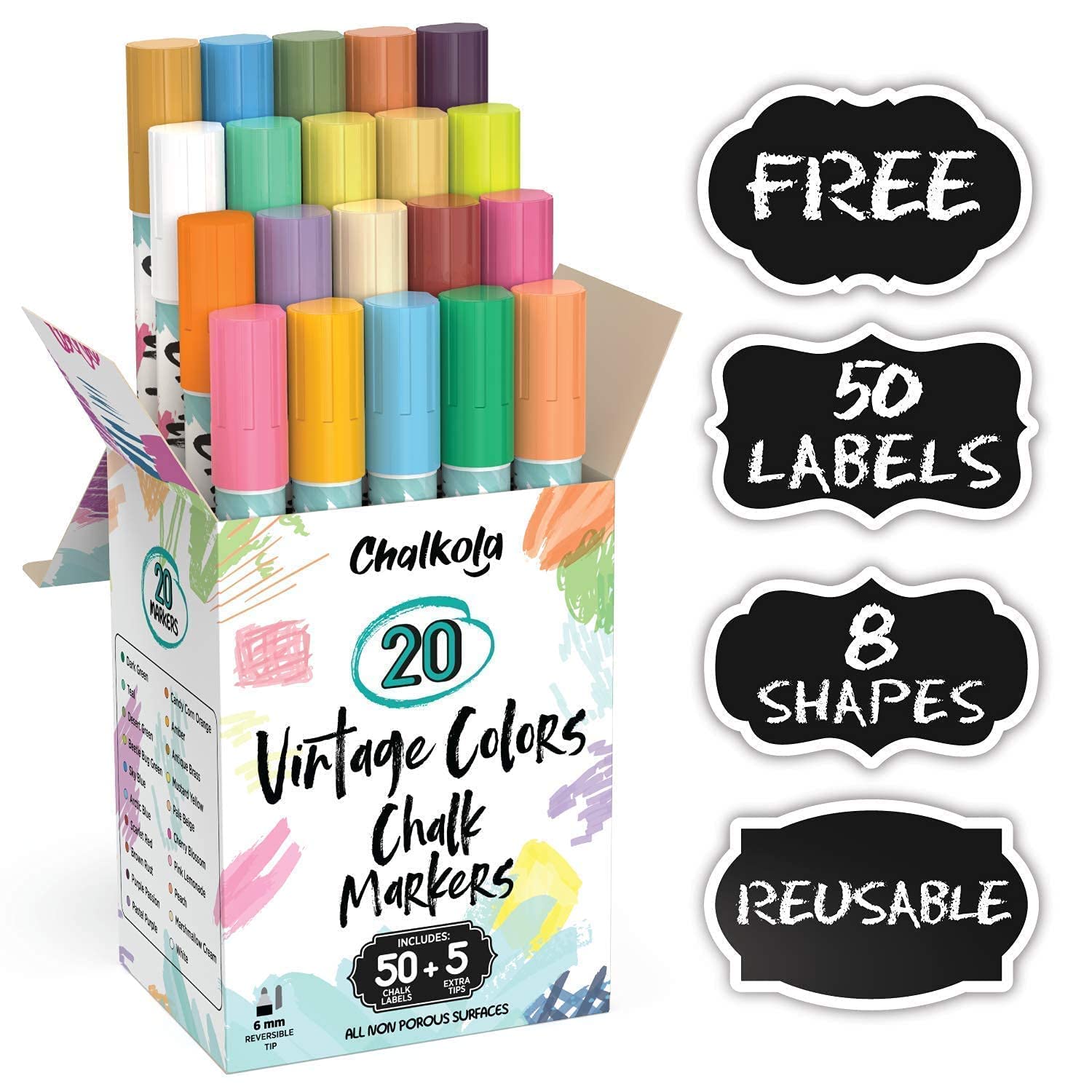 Premium Mixed Chalk Bundle - 15mm Metallic & 6mm Vintage Chalks (20-Pack) for Gymnastics, Rock Climbing, Weightlifting & Chalkboard Art