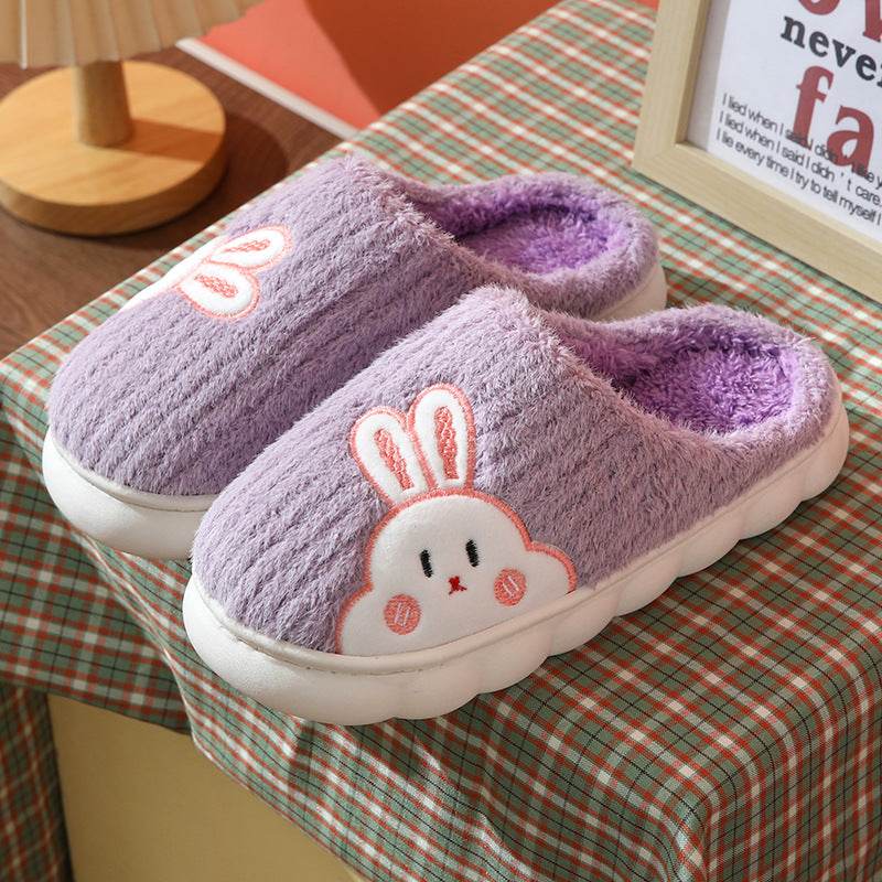 Soft & Cozy Rabbit Plush Fleece Slippers for Women - Non-Slip Indoor House Shoes - Perfect for Winter, Lounge & Home Comfort