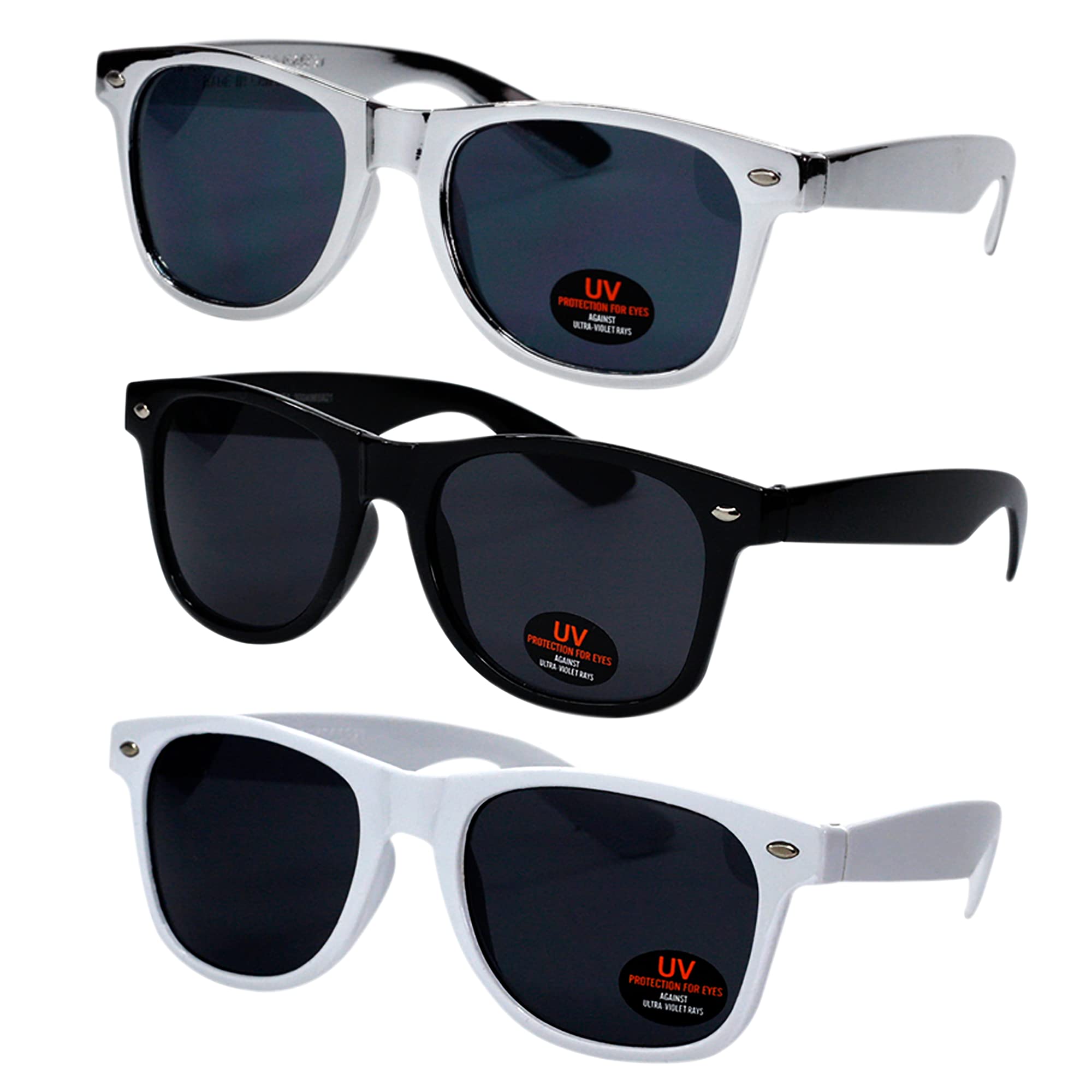 Premium Polarized Sunglasses for Men, Women & Kids - 3 Pack UV400 Protection Tinted Lenses - Fashionable & Durable for Driving, Beach & Outdoor Activities